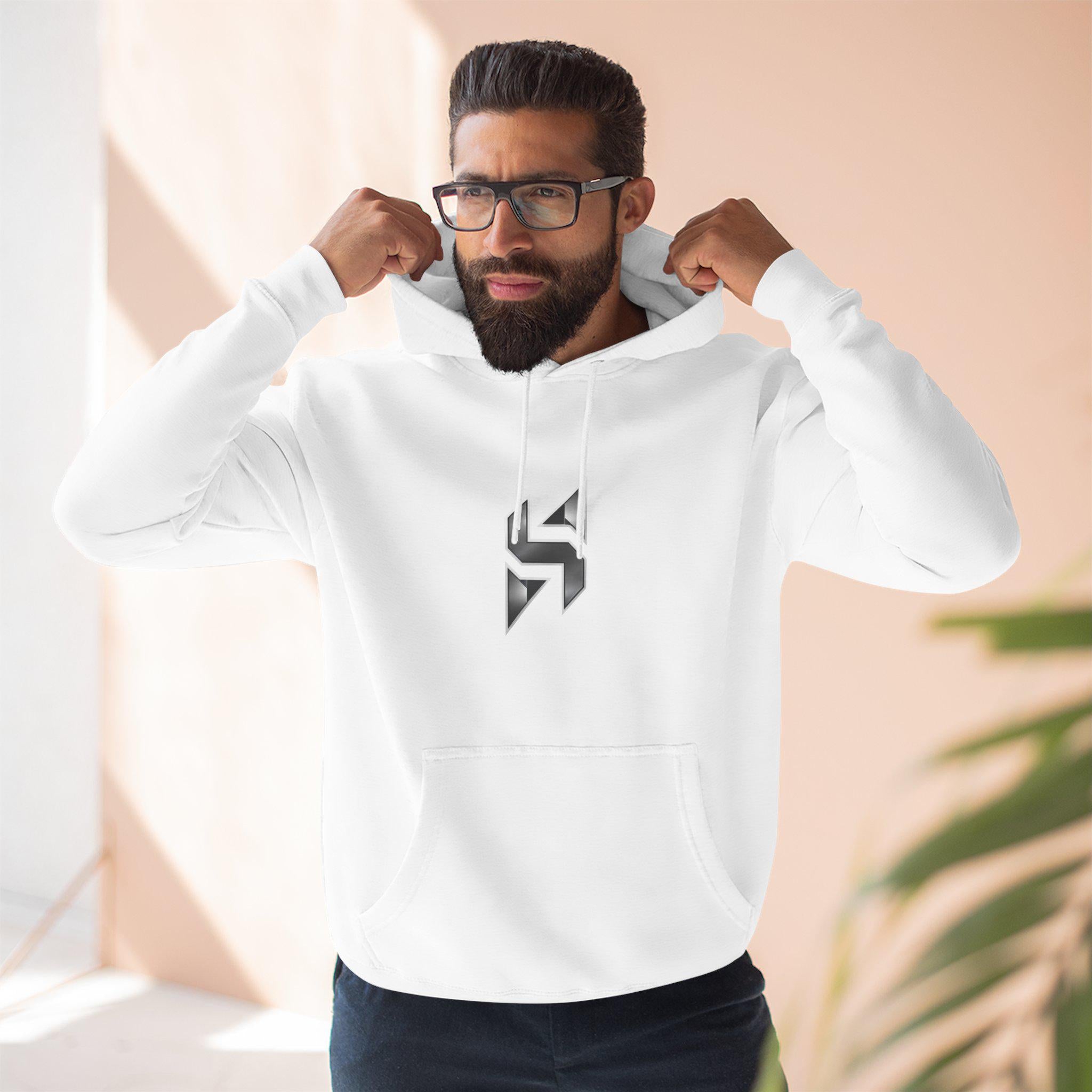 Geometric Monogram Hoodie | Minimal Center Chest Design | Streetwear | HalfSpace Branding Logo