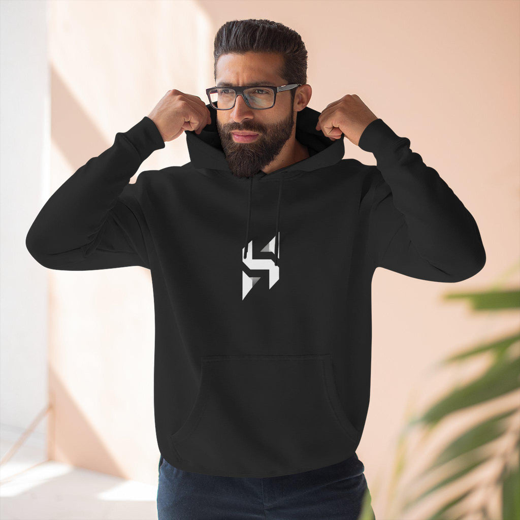 Geometric Monogram Hoodie | Minimal Center Chest Design | Streetwear | HalfSpace Branding Logo