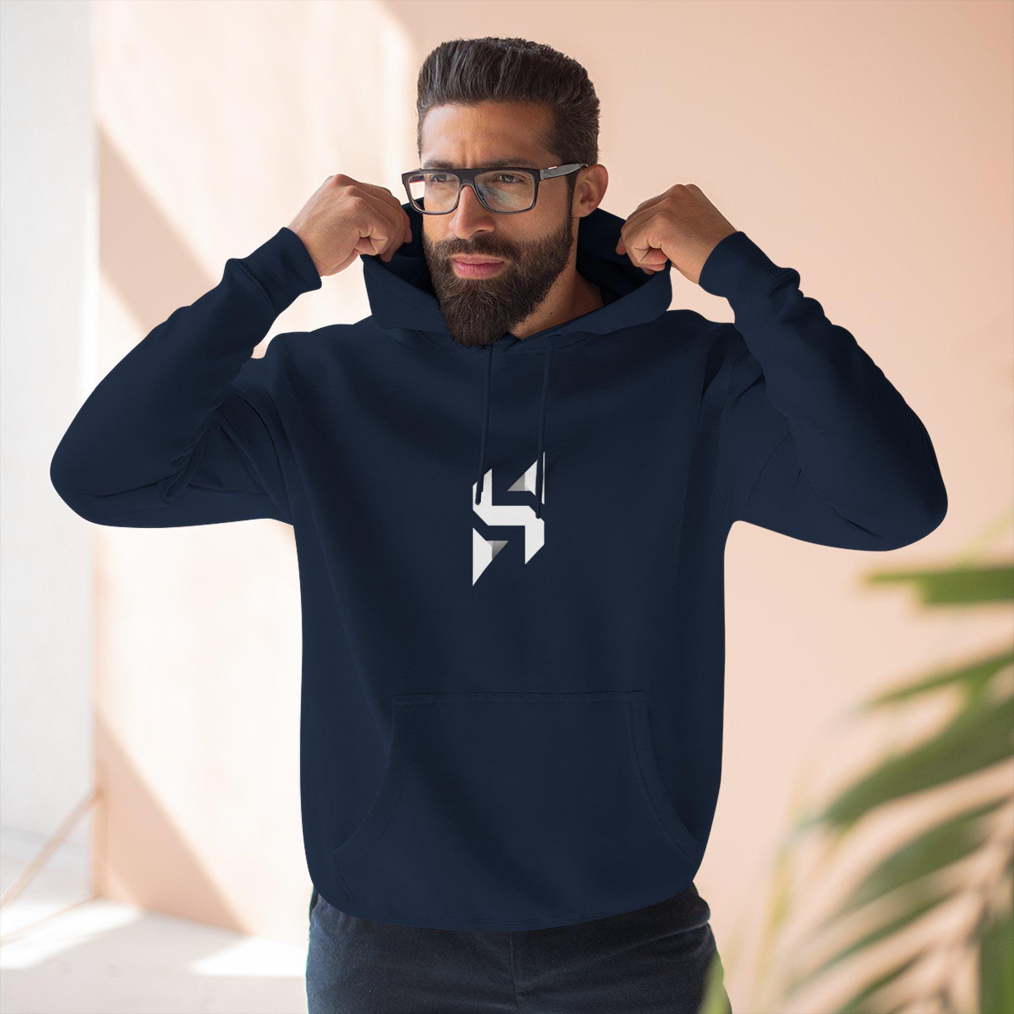Geometric Monogram Hoodie | Minimal Center Chest Design | Streetwear | HalfSpace Branding Logo