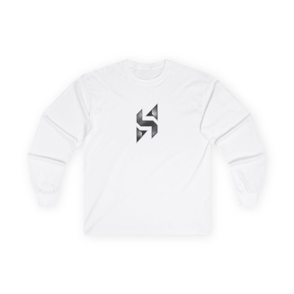 Geometric Monogram Long Sleeve Tee | Minimal Black Emblem | Streetwear