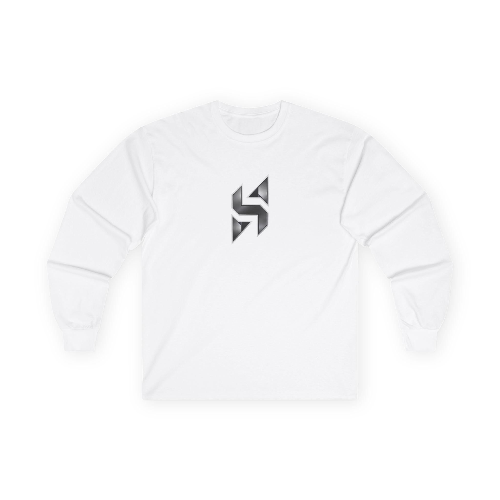 Geometric Monogram Long Sleeve Tee | Minimal Black Emblem | Streetwear