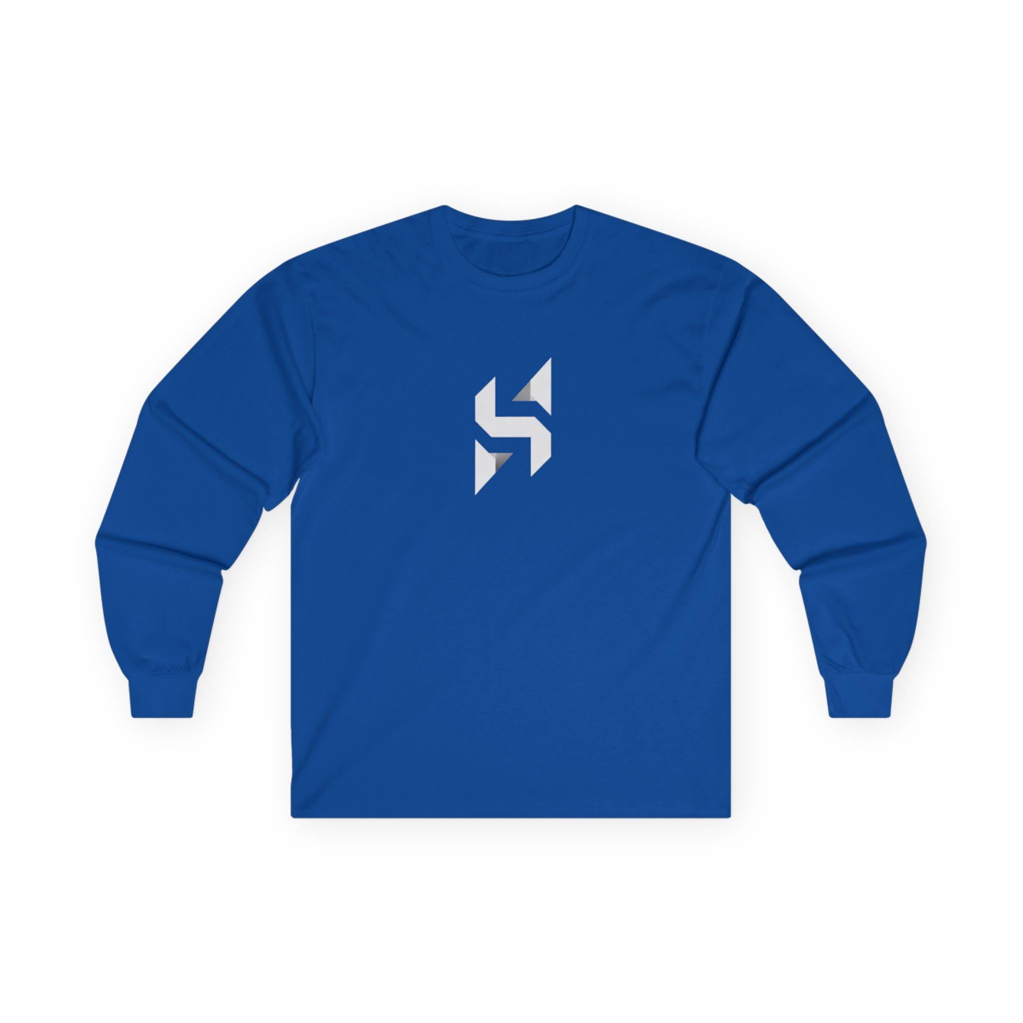Geometric Monogram Long Sleeve Tee | Minimal Black Emblem | Streetwear