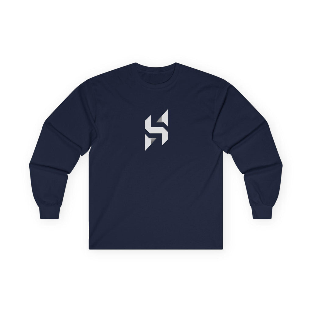 Geometric Monogram Long Sleeve Tee | Minimal Black Emblem | Streetwear