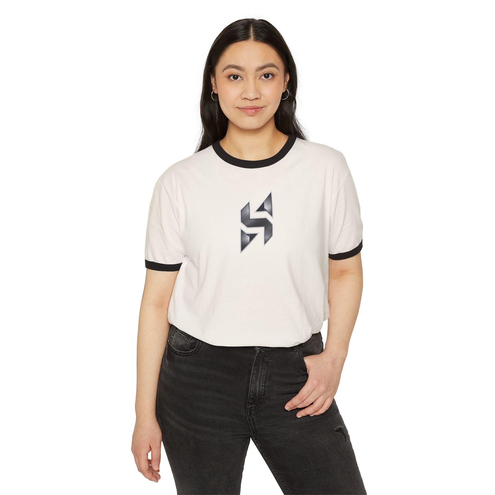 Geometric T-Shirt | Minimal Monochrome Ringer Tee | Streetwear