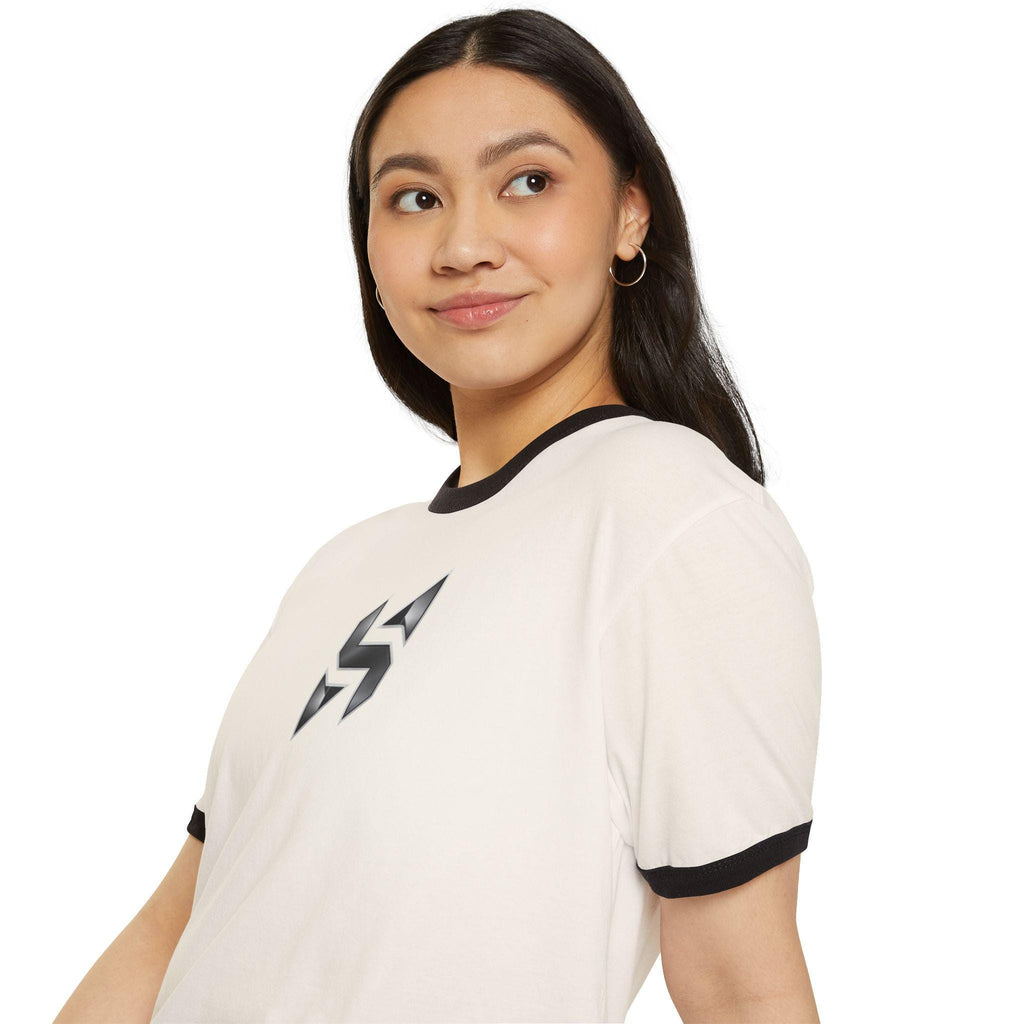 Geometric T-Shirt | Minimal Monochrome Ringer Tee | Streetwear
