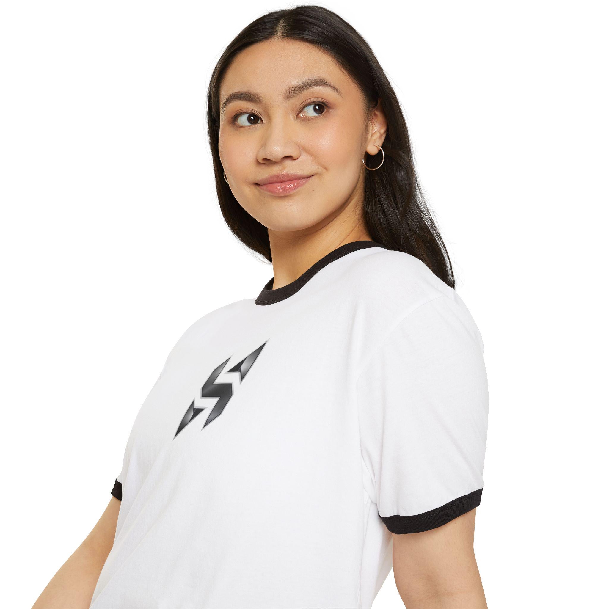 Geometric T-Shirt | Minimal Monochrome Ringer Tee | Streetwear