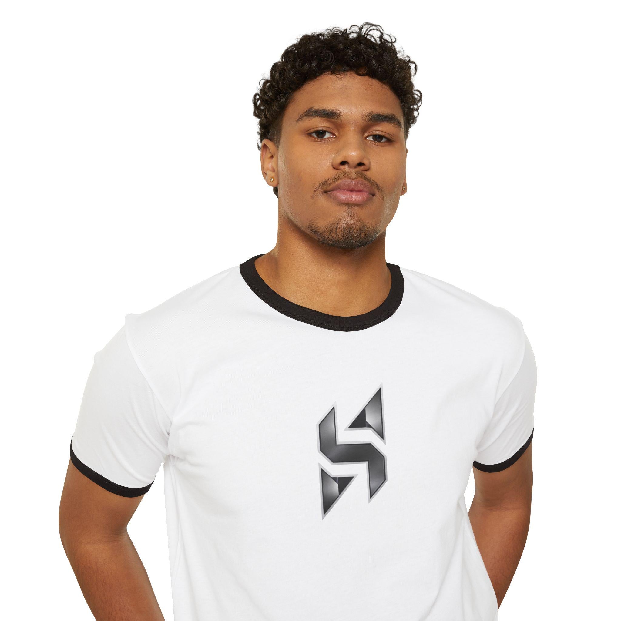 Geometric T-Shirt | Minimal Monochrome Ringer Tee | Streetwear