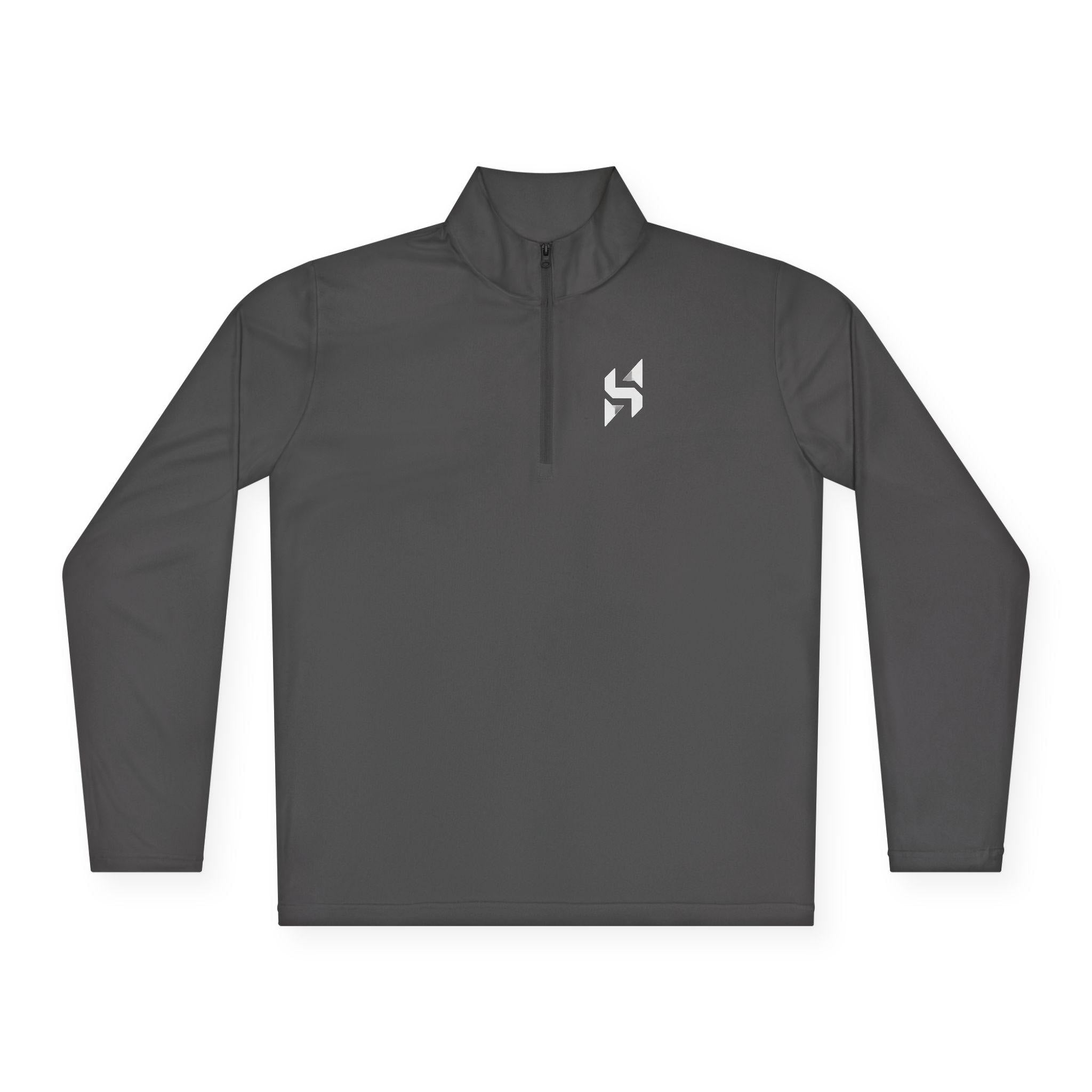 Minimal Geometric Logo Quarter-Zip Pullover | Small Chest Emblem | Streetwear | Athleticwear | HalfSpace Studio Branding