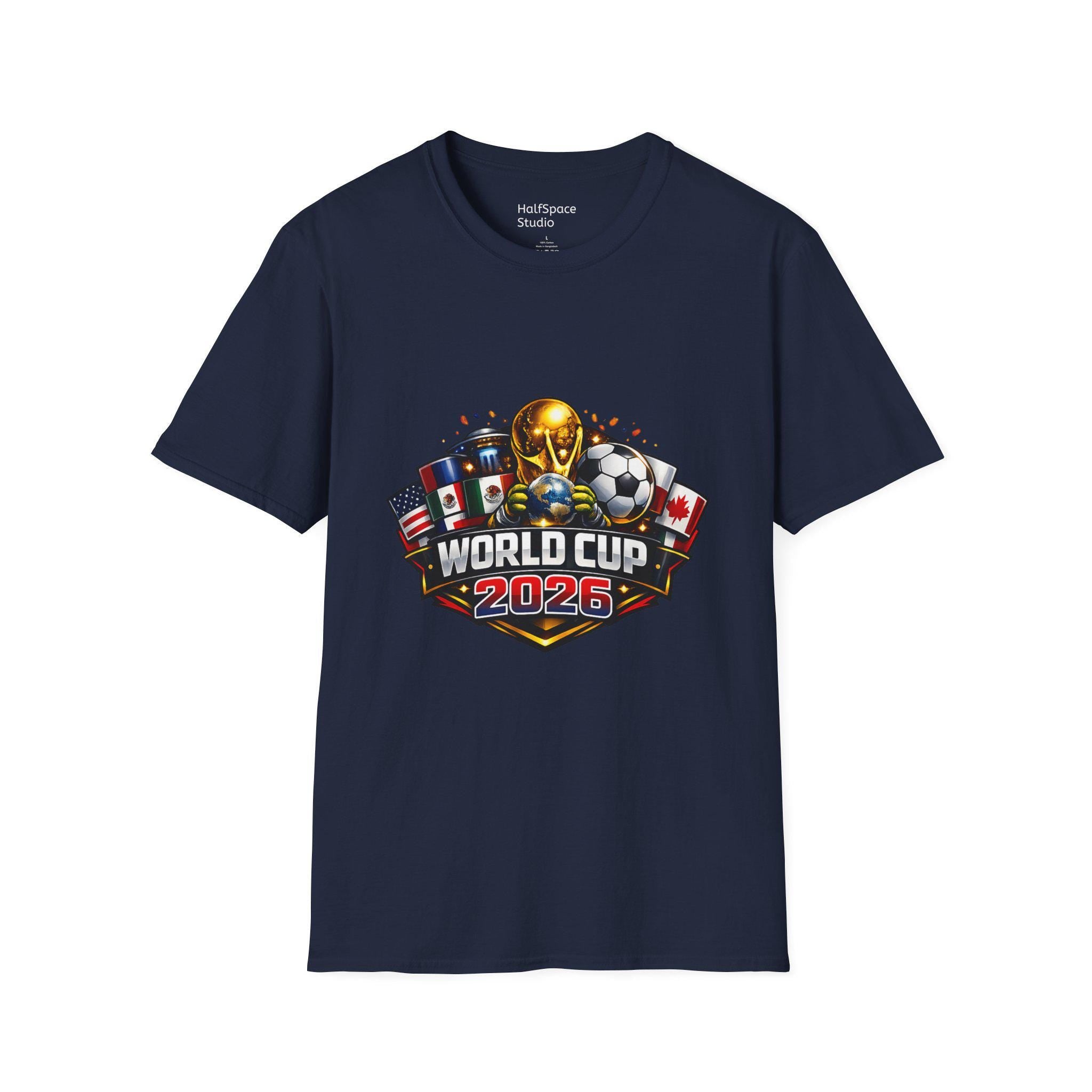 World Cup 2026 Soccer T-Shirt | Trophy, Flags, Ball | Streetwear Soccer Fan Apparel