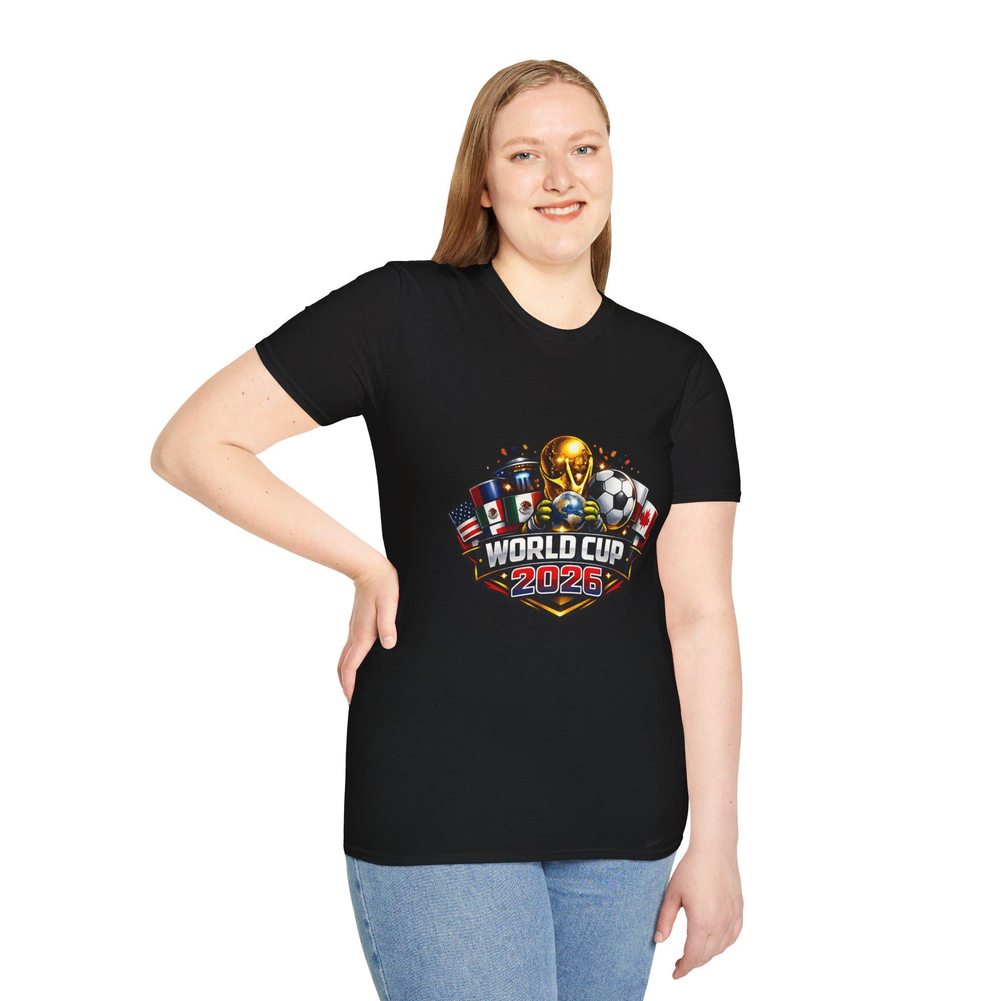 World Cup 2026 Soccer T-Shirt | Trophy, Flags, Ball | Streetwear Soccer Fan Apparel