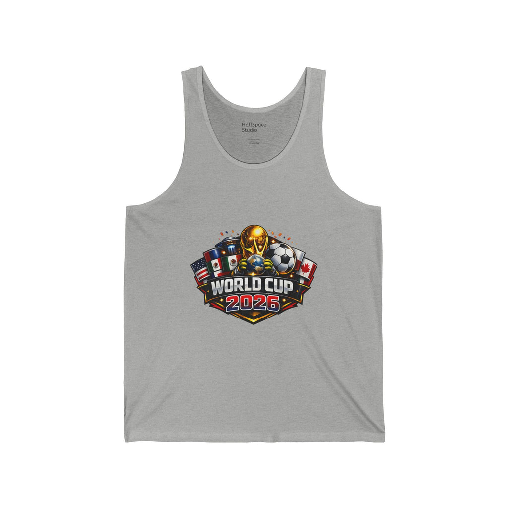 World Cup 2026 Soccer Trophy Tank Top | Championship Flags, Ball Design