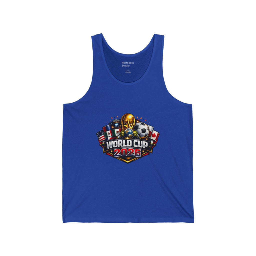World Cup 2026 Soccer Trophy Tank Top | Championship Flags, Ball Design