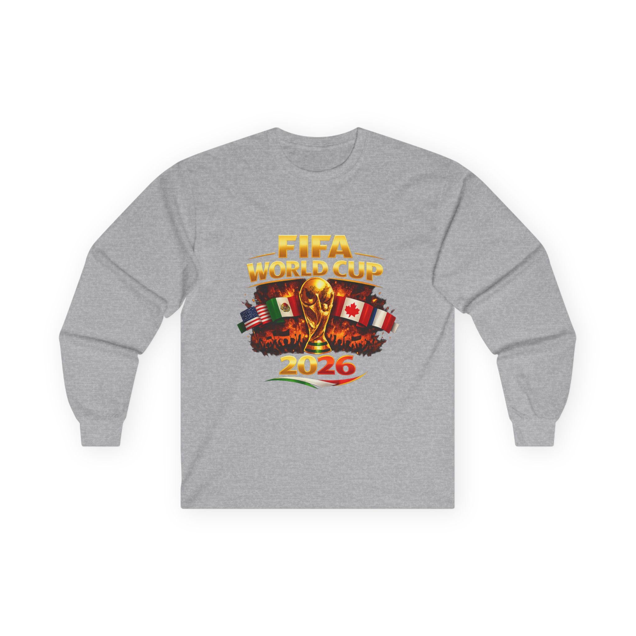 FIFA World Cup 2026 Trophy Long Sleeve Shirt | Vintage Soccer Fan Apparel