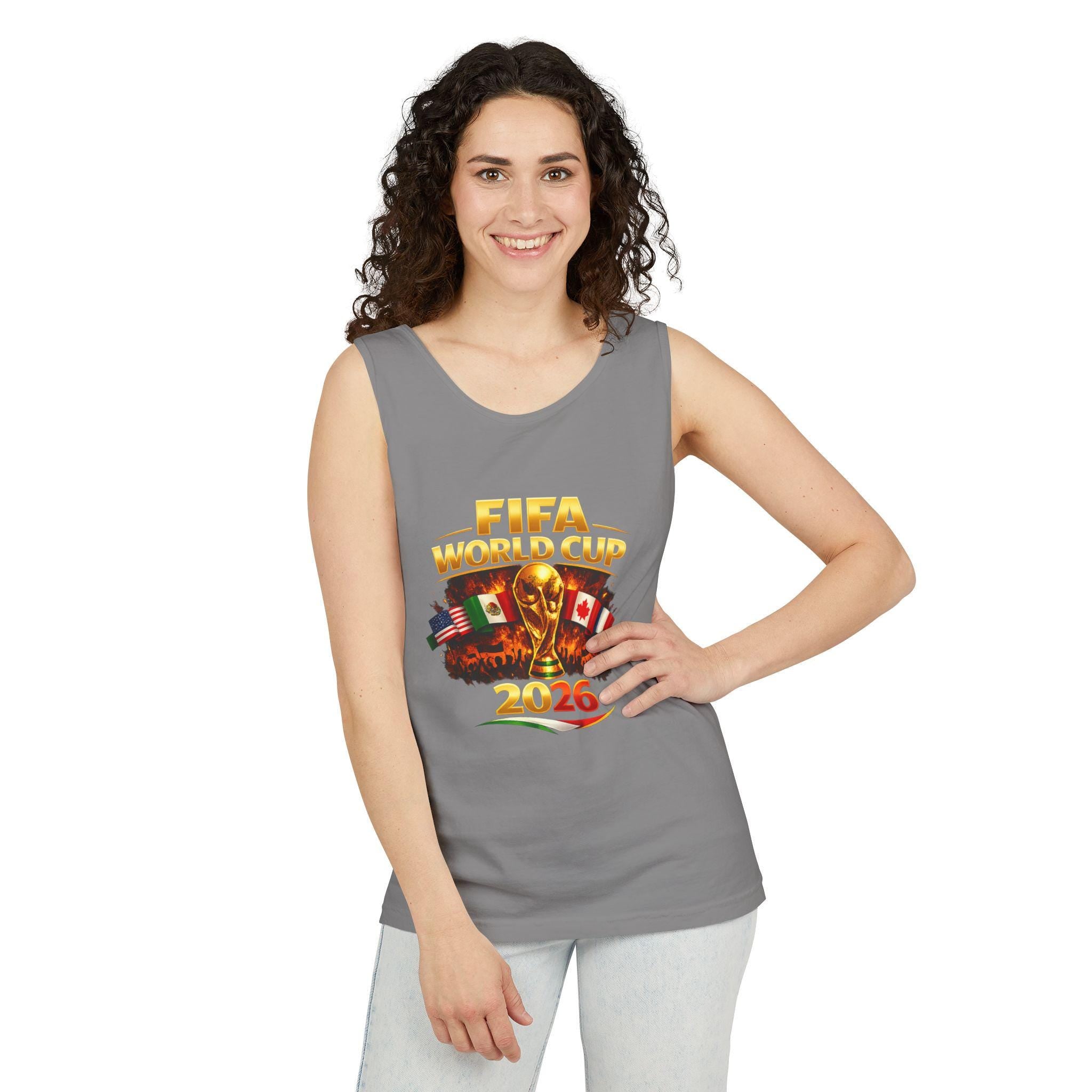 FIFA World Cup 2026 Tank Top | Tournament Trophy with Flags | Minimal Streetwear