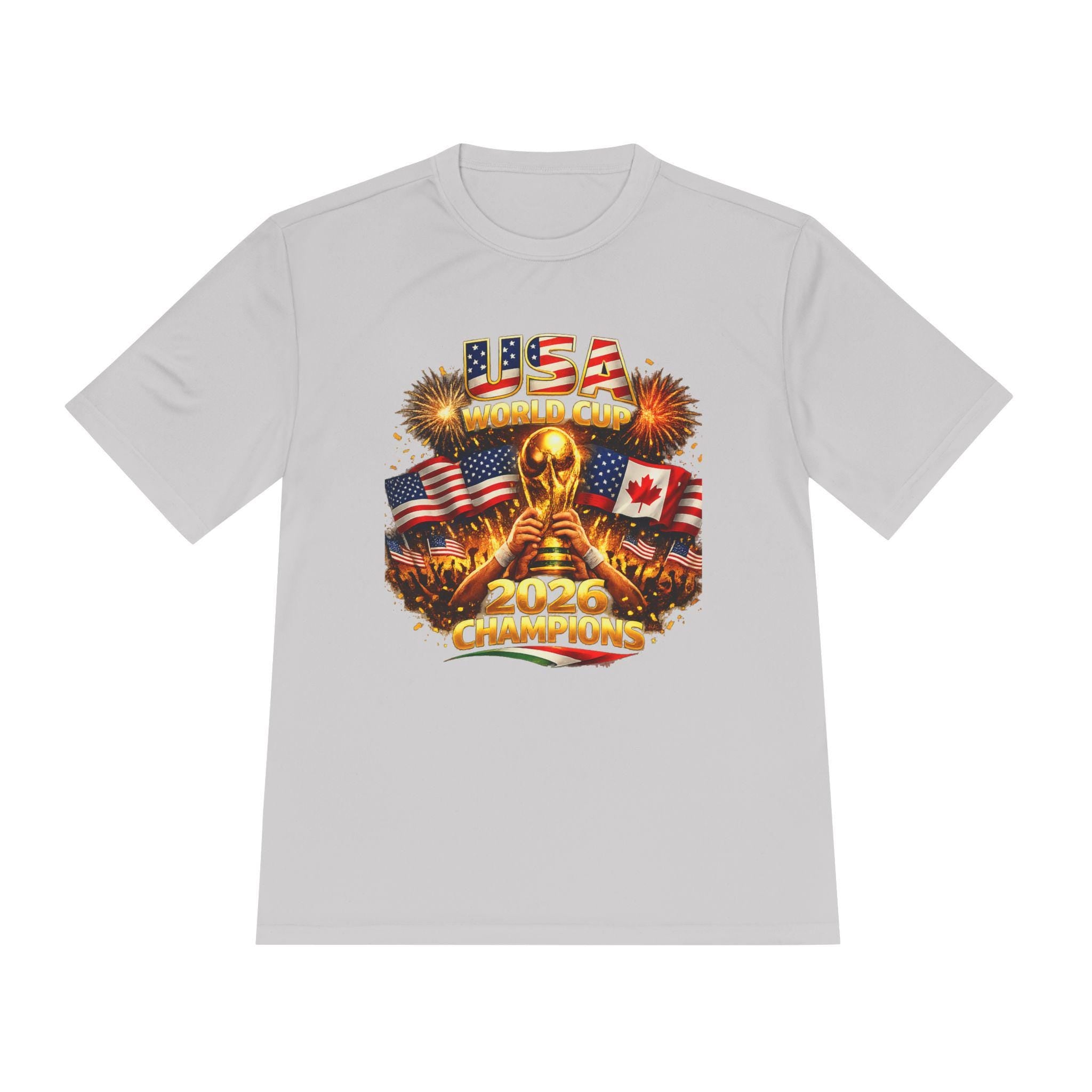 USA World Champions Trophy 2026 Tee | American Flag, Fireworks, Gold Cup
