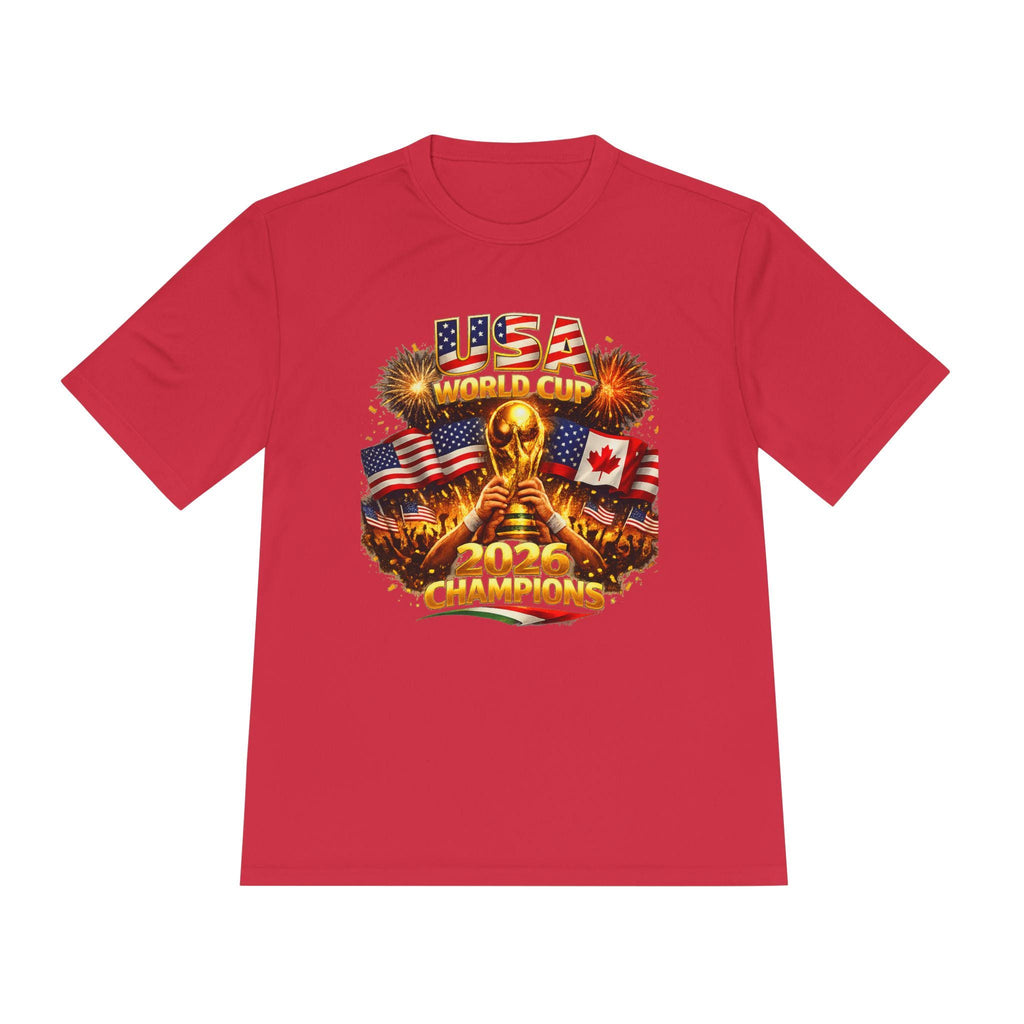 USA World Champions Trophy 2026 Tee | American Flag, Fireworks, Gold Cup