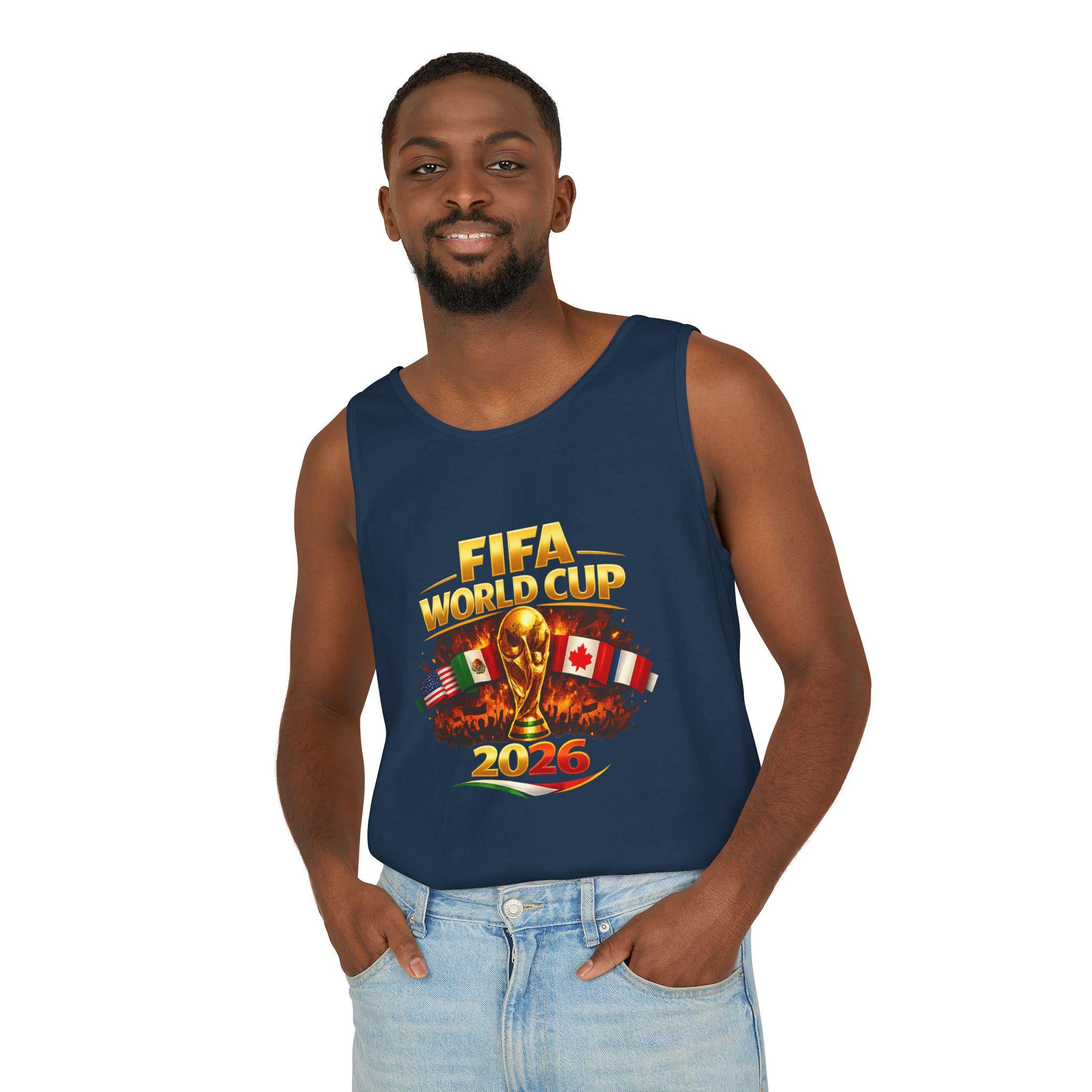 FIFA World Cup 2026 Tank Top | Tournament Trophy with Flags | Minimal Streetwear