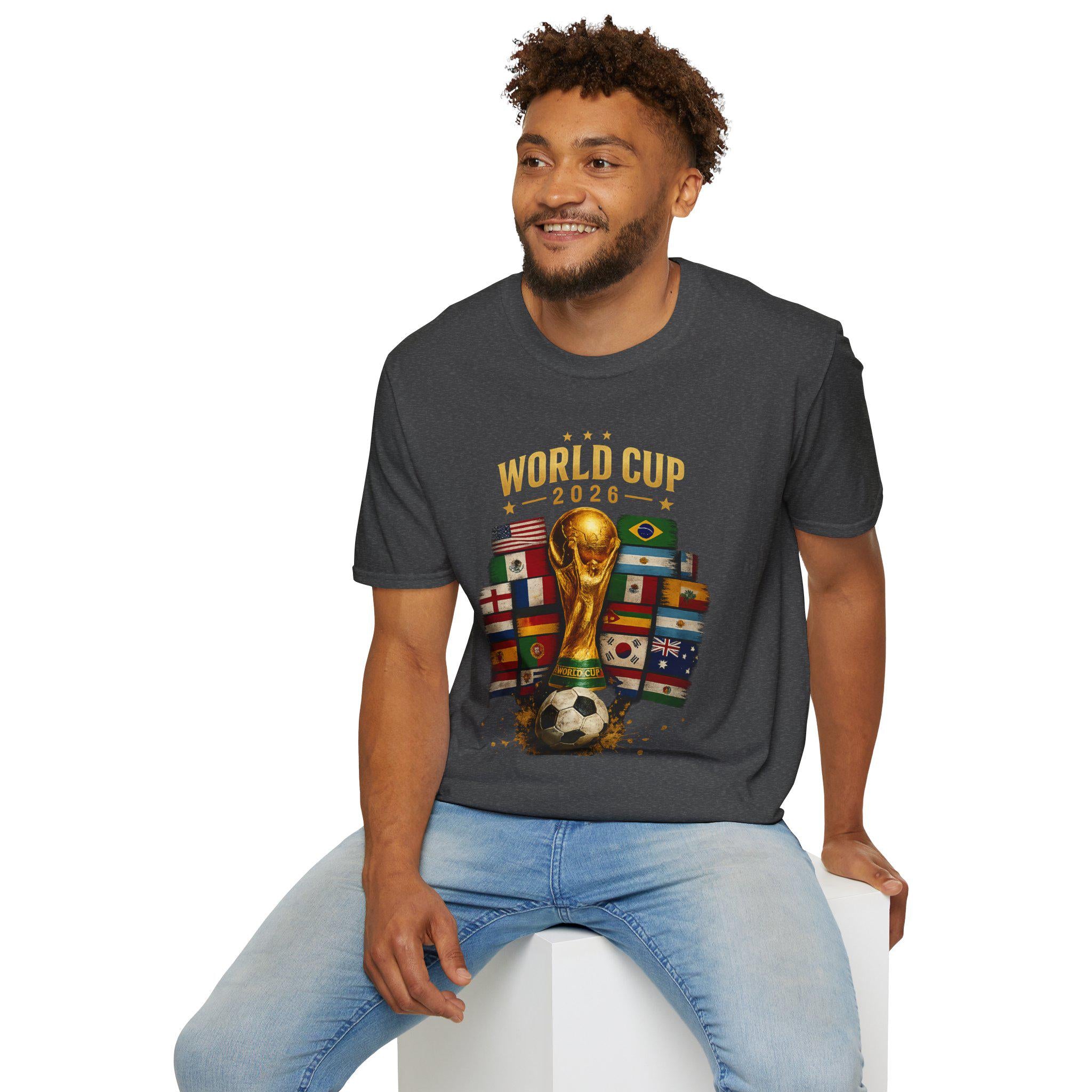 World Cup 2026 Trophy and Flags T-Shirt | Soccer Tournament Tee | Football/Soccer Fans