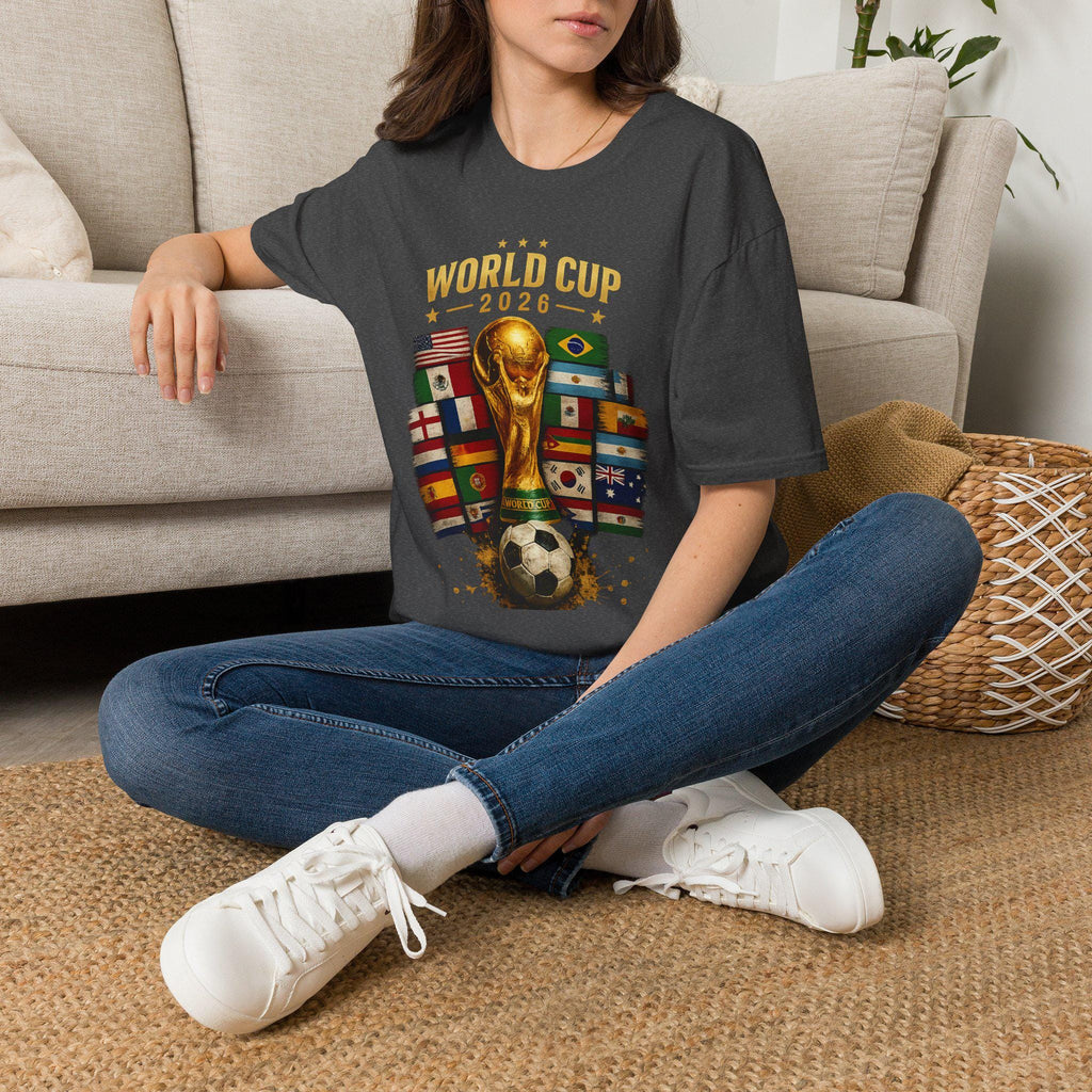World Cup 2026 Trophy and Flags T-Shirt | Soccer Tournament Tee | Football/Soccer Fans