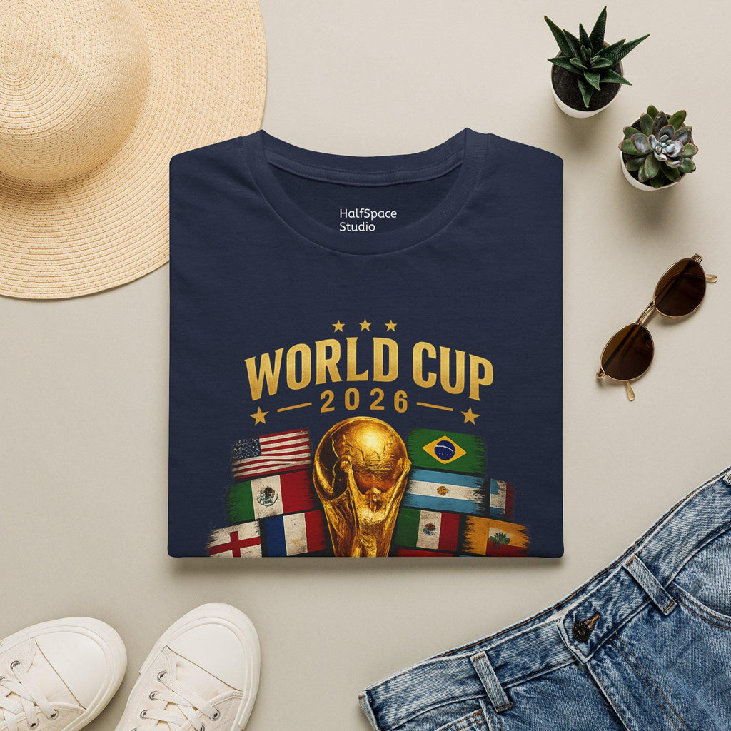 World Cup 2026 Trophy and Flags T-Shirt | Soccer Tournament Tee | Football/Soccer Fans