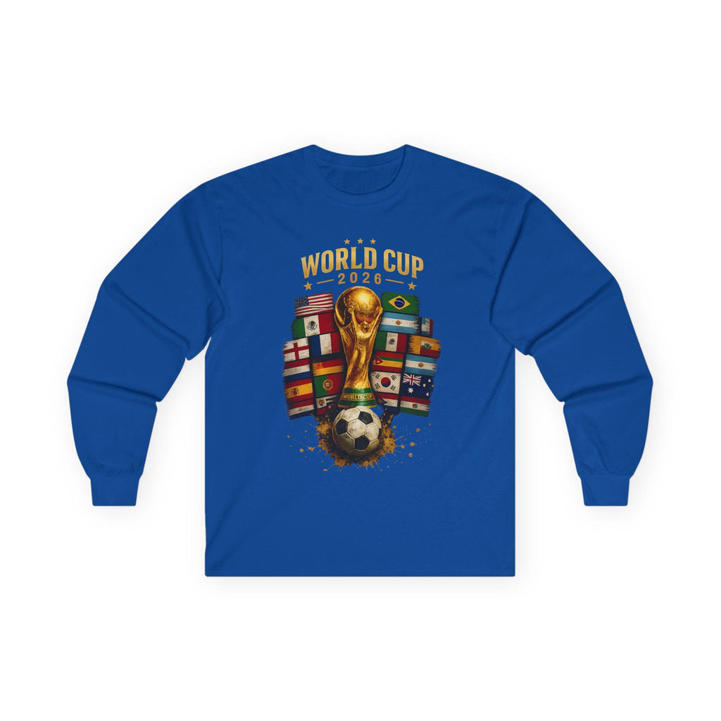World Cup 2026 Trophy and Flags Long Sleeve Tee | Soccer/Football Fans