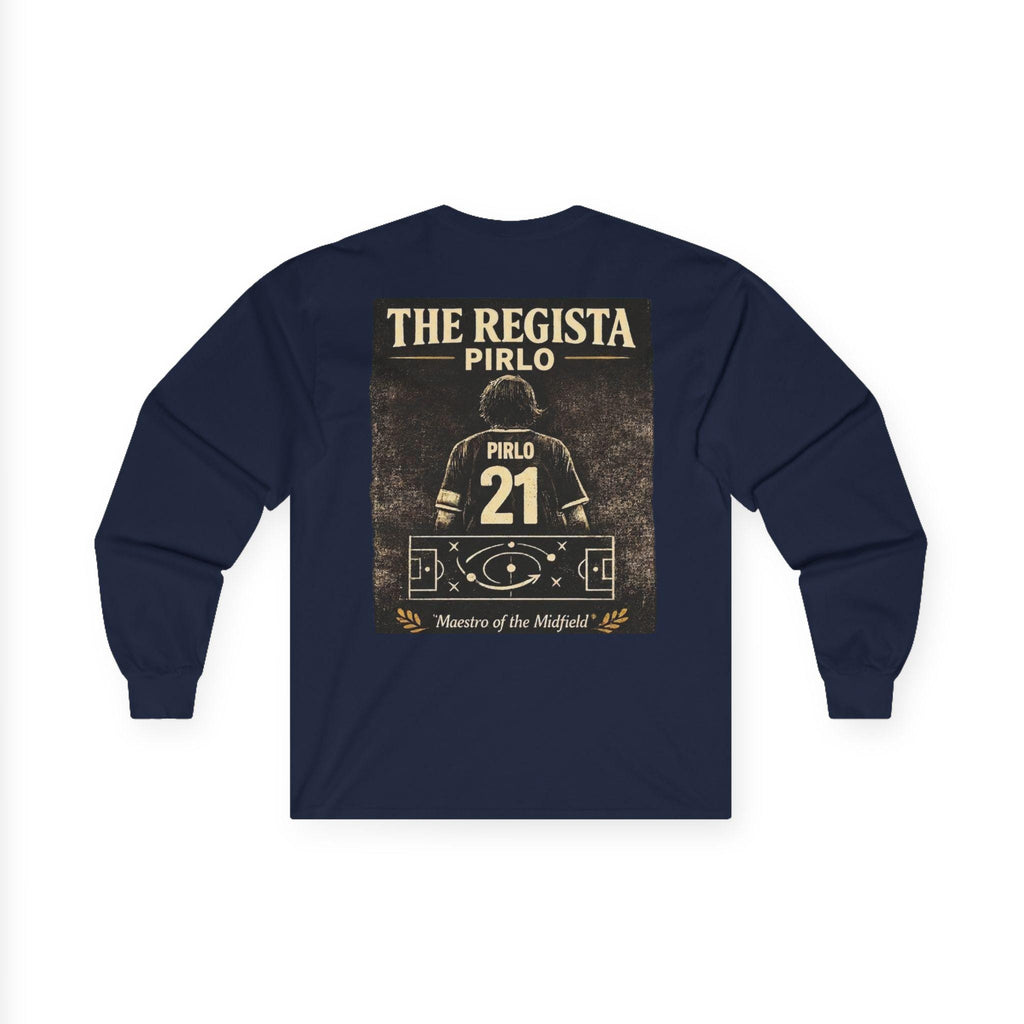 Andrea Pirlo 21 Jersey Back Print Long Sleeve Tee | Soccer Legend Fan Apparel