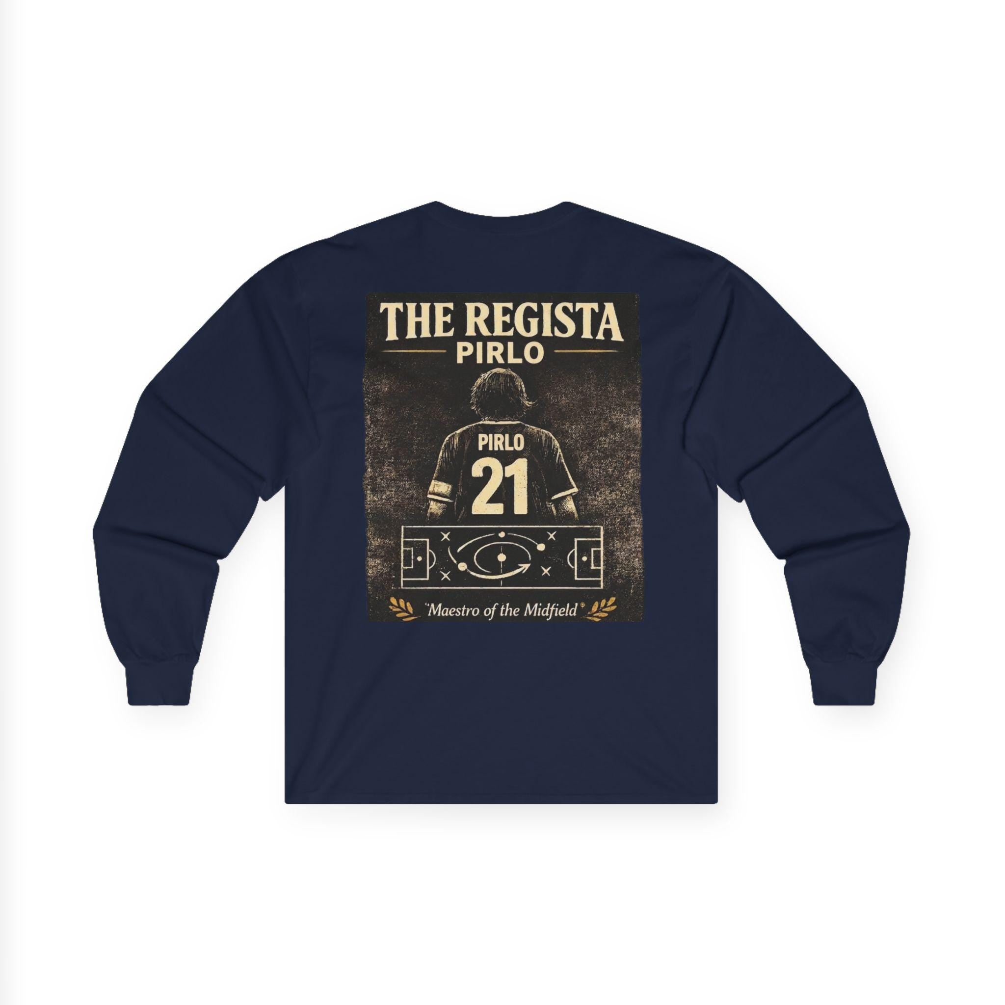 Andrea Pirlo 21 Jersey Back Print Long Sleeve Tee | Soccer Legend Fan Apparel