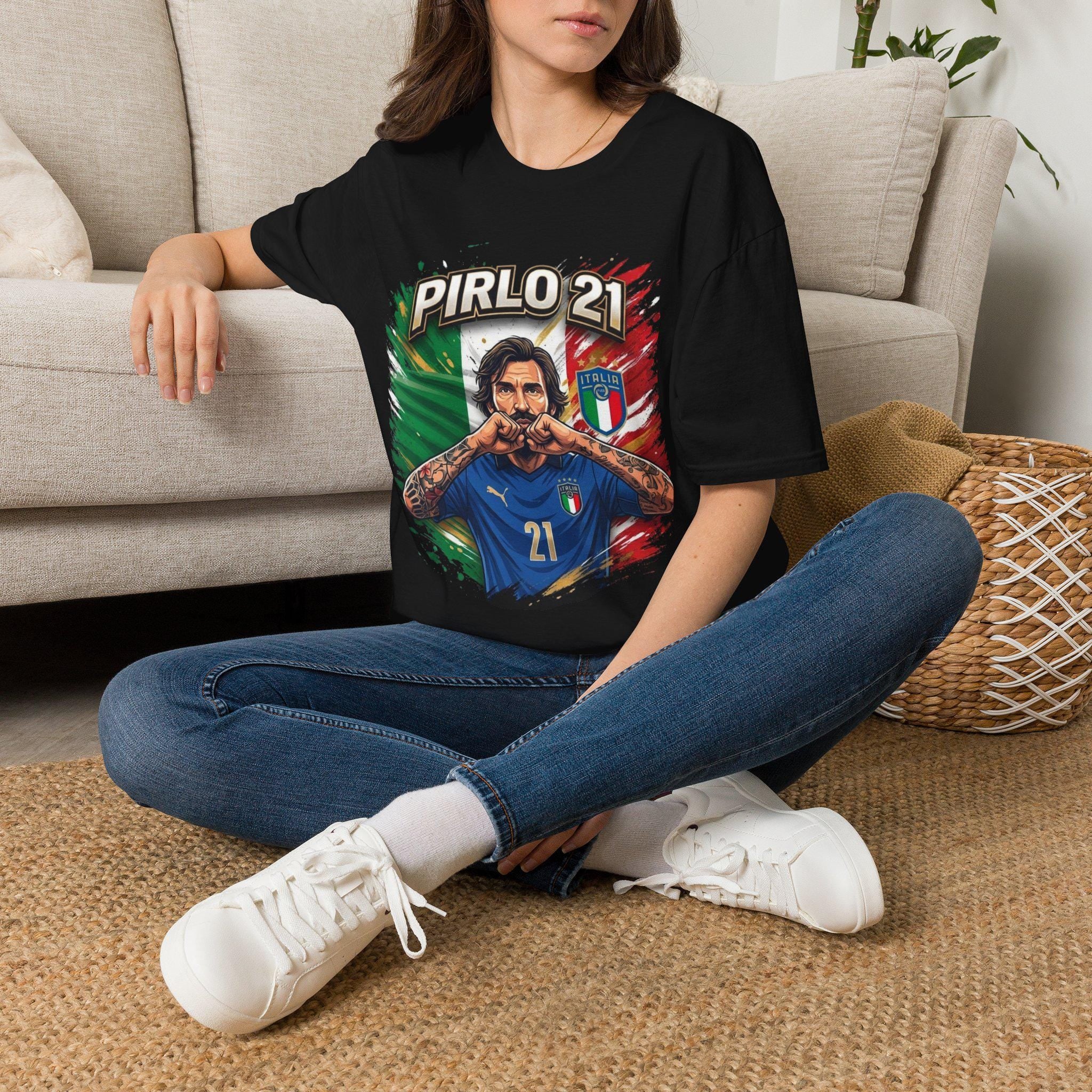 Pirlo 21 Italy Football T-Shirt | Italian Soccer Legend Graphic Tee