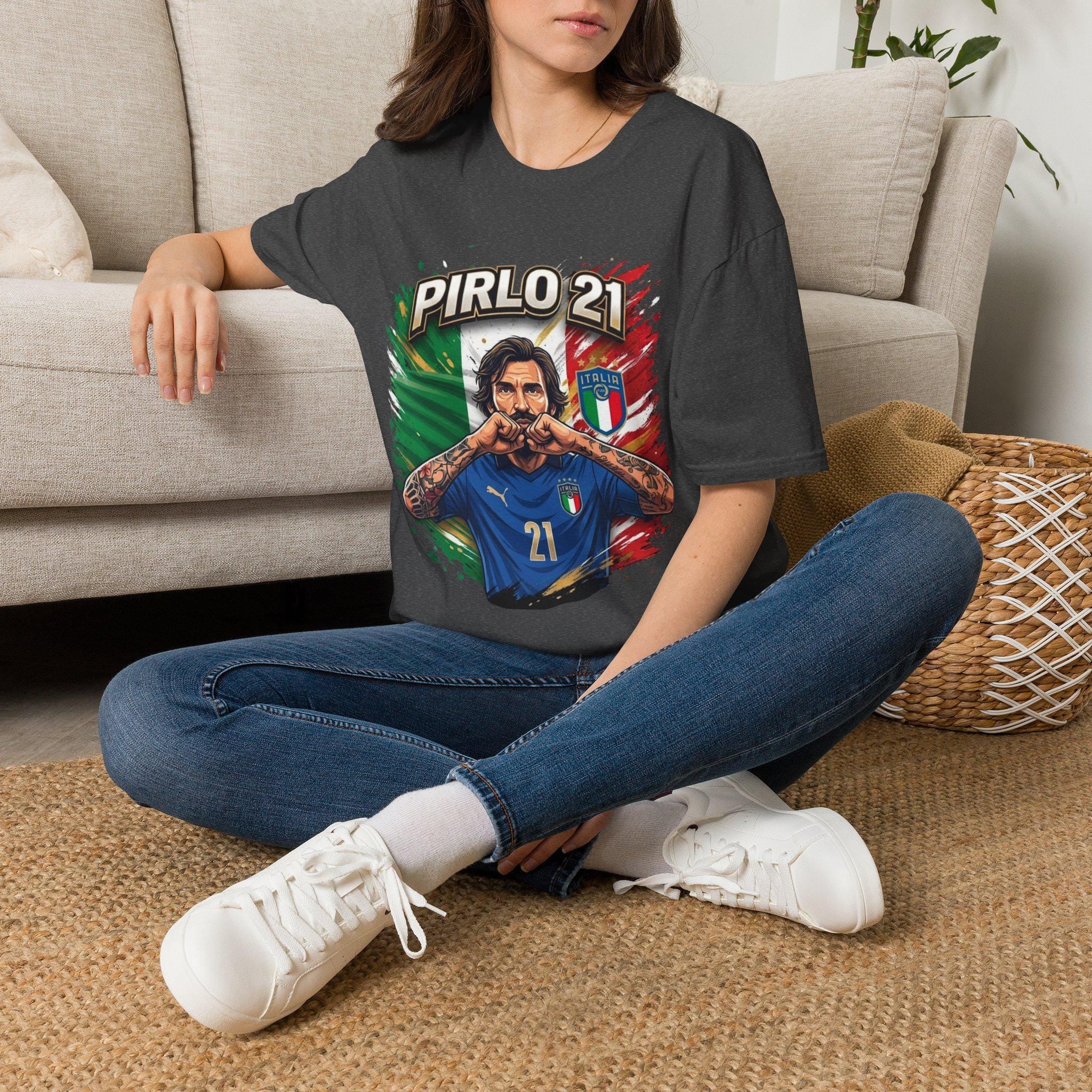 Pirlo 21 Italy Football T-Shirt | Italian Soccer Legend Graphic Tee