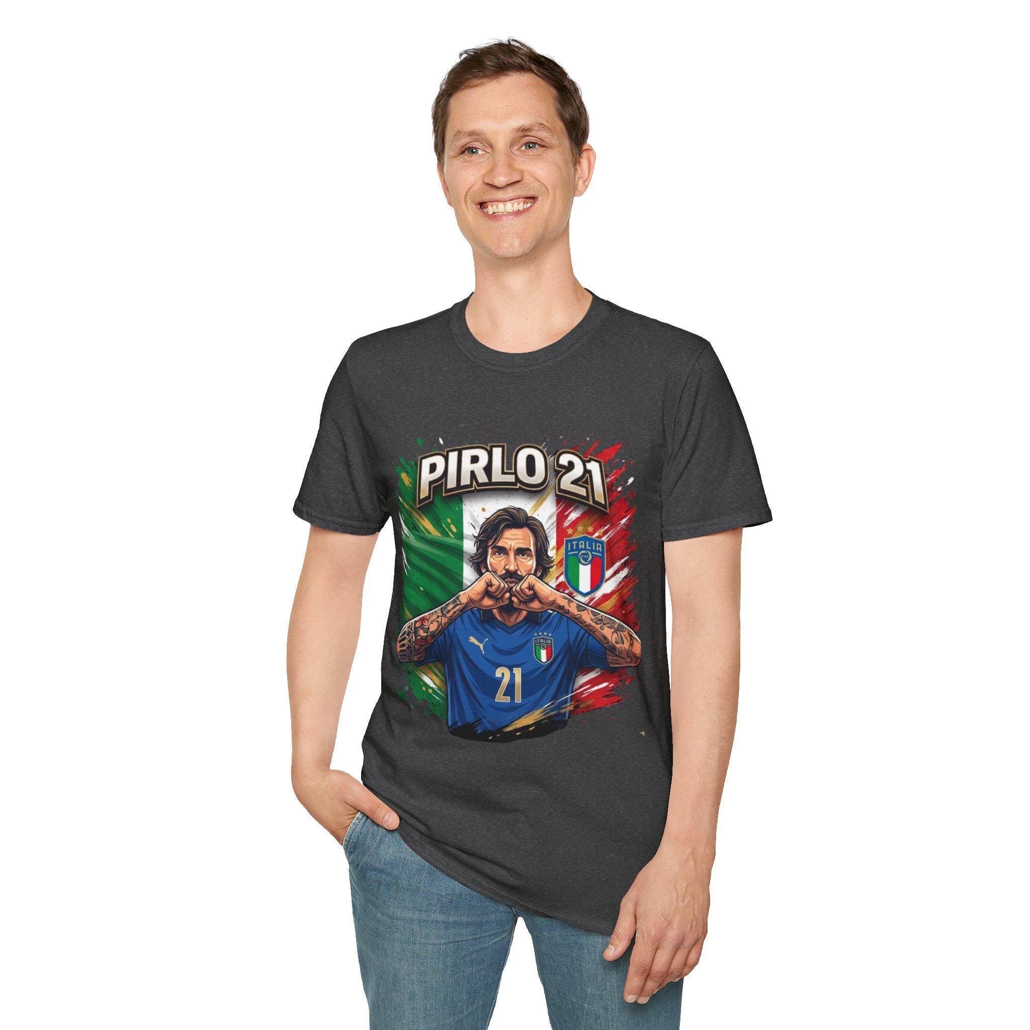 Pirlo 21 Italy Football T-Shirt | Italian Soccer Legend Graphic Tee