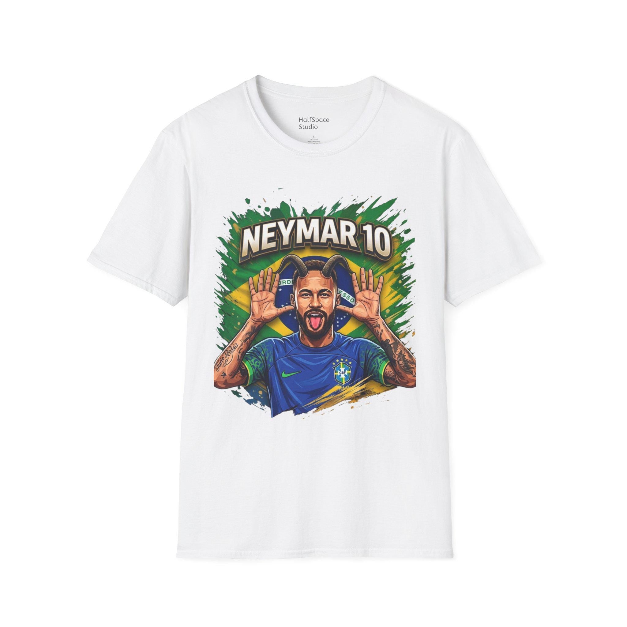 Neymar 10 Graphic T-Shirt | Brazil Football Legend Soccer Tee