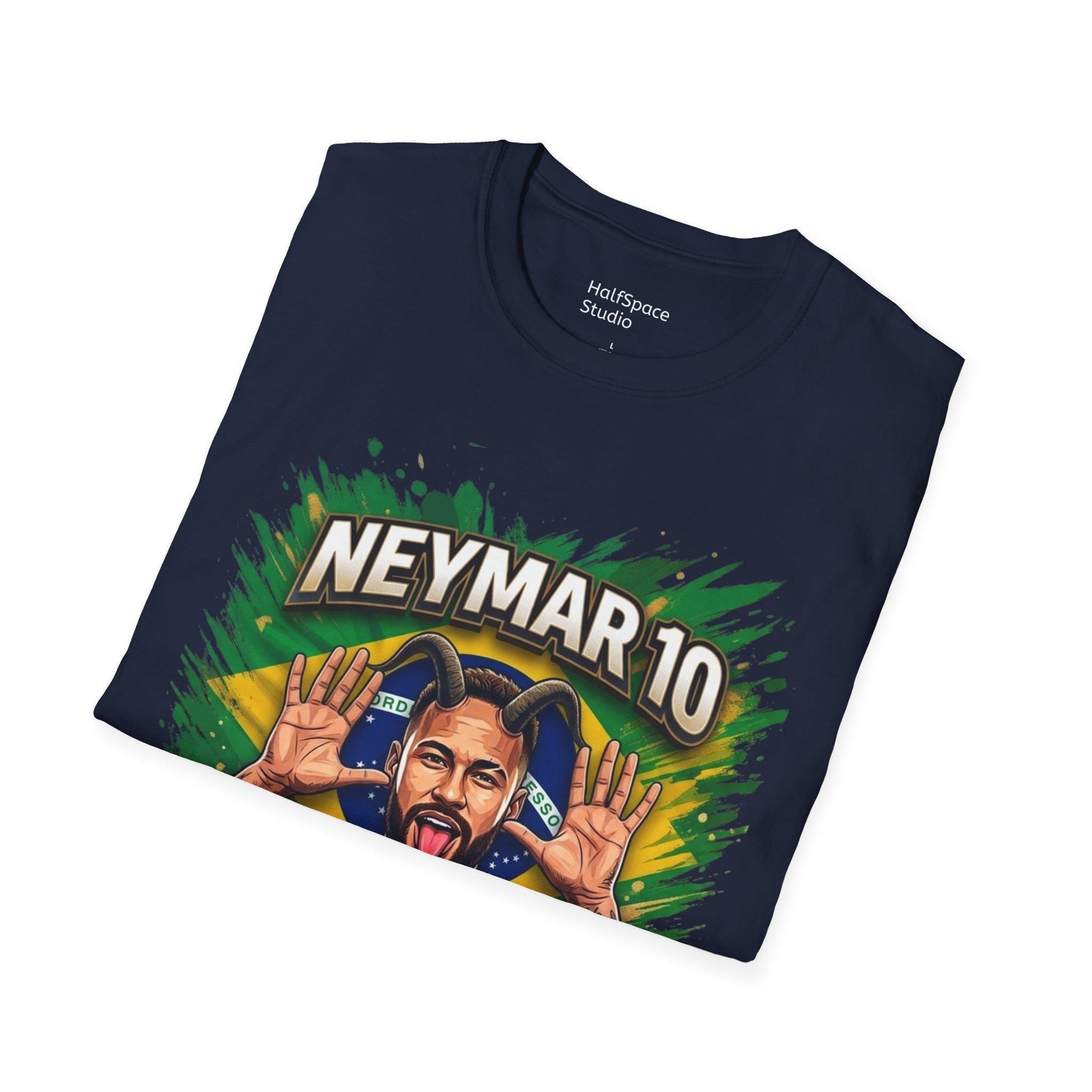 Neymar 10 Graphic T-Shirt | Brazil Football Legend Soccer Tee