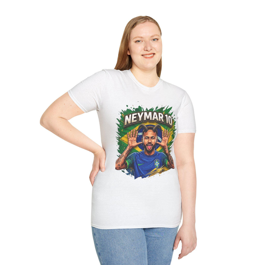 Neymar 10 Graphic T-Shirt | Brazil Football Legend Soccer Tee