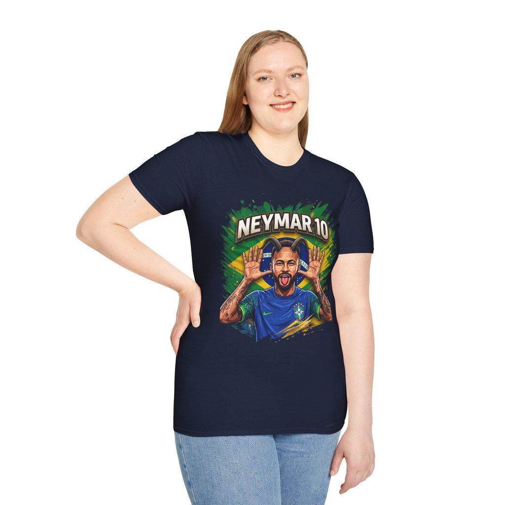Neymar 10 Graphic T-Shirt | Brazil Football Legend Soccer Tee