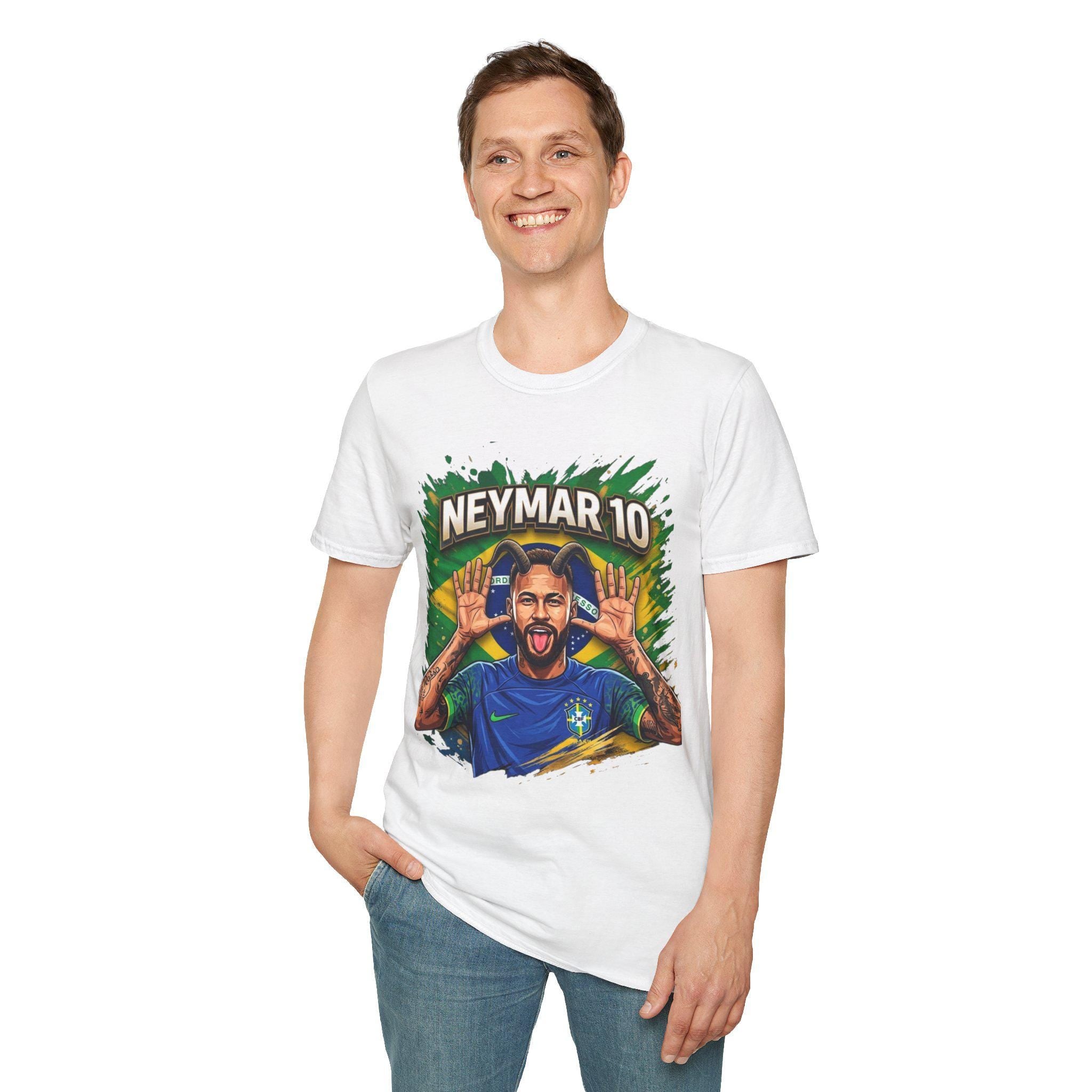 Neymar 10 Graphic T-Shirt | Brazil Football Legend Soccer Tee