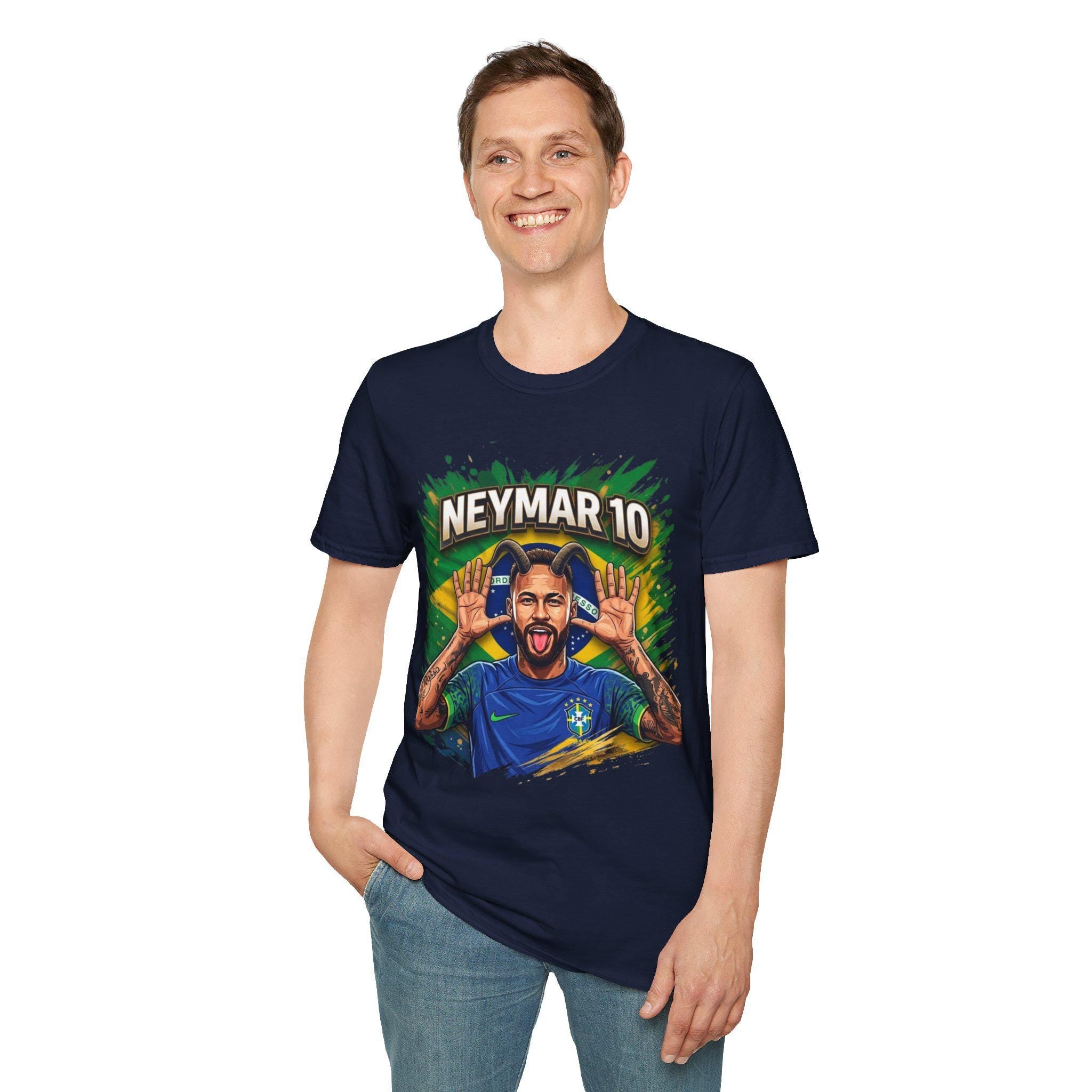 Neymar 10 Graphic T-Shirt | Brazil Football Legend Soccer Tee