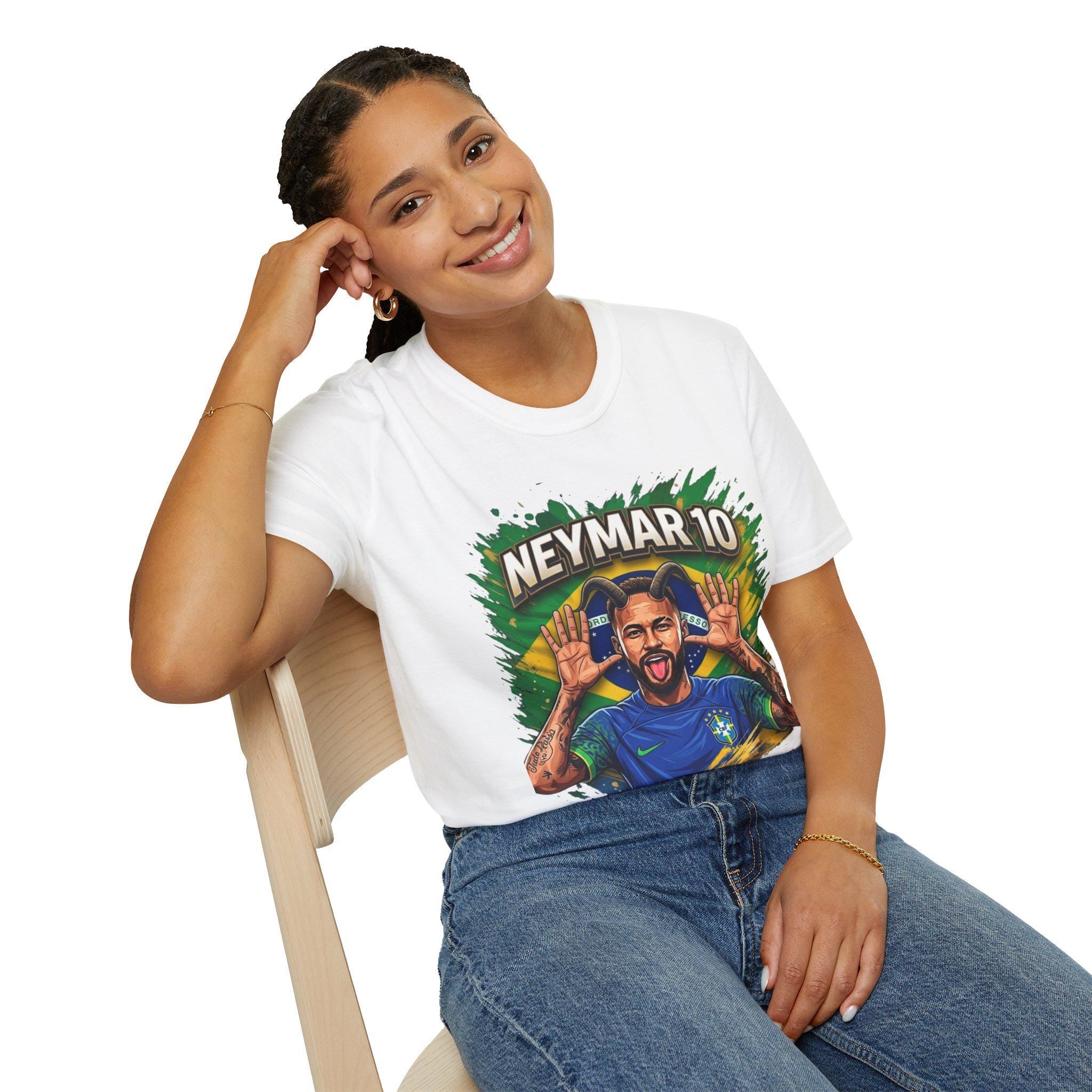 Neymar 10 Graphic T-Shirt | Brazil Football Legend Soccer Tee