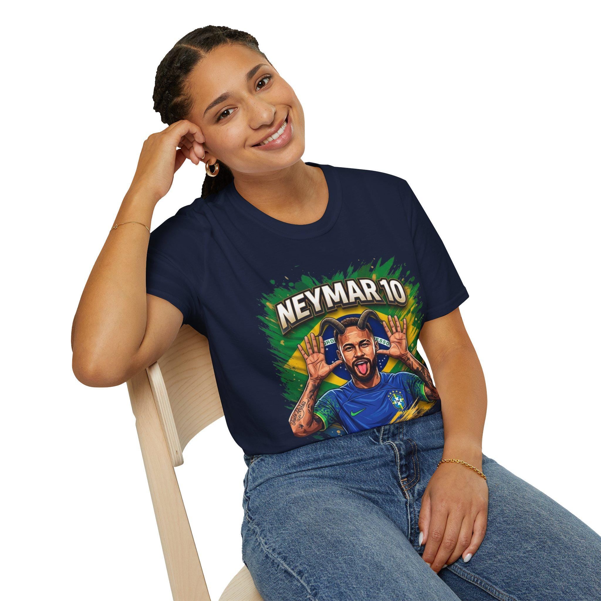 Neymar 10 Graphic T-Shirt | Brazil Football Legend Soccer Tee