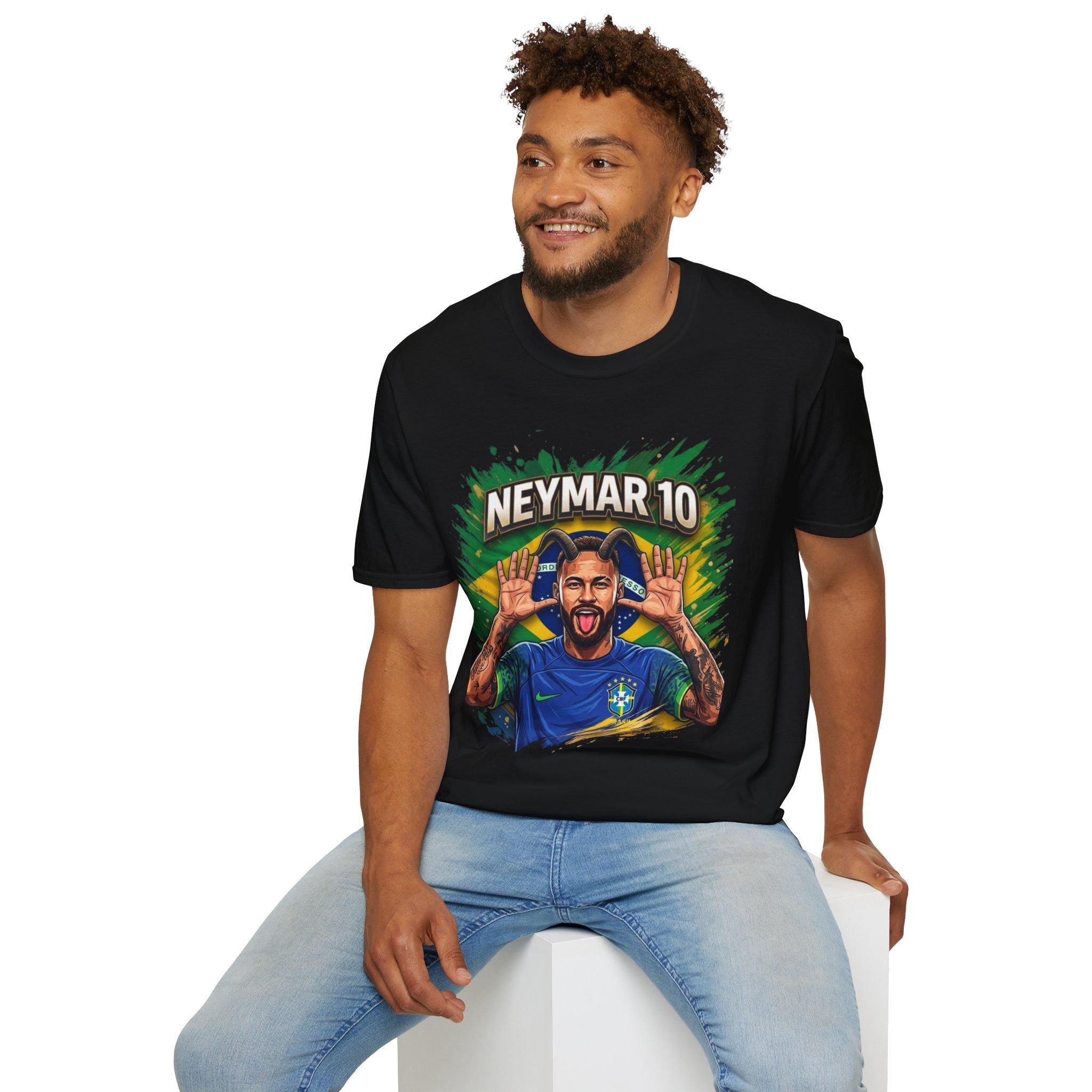 Neymar 10 Graphic T-Shirt | Brazil Football Legend Soccer Tee