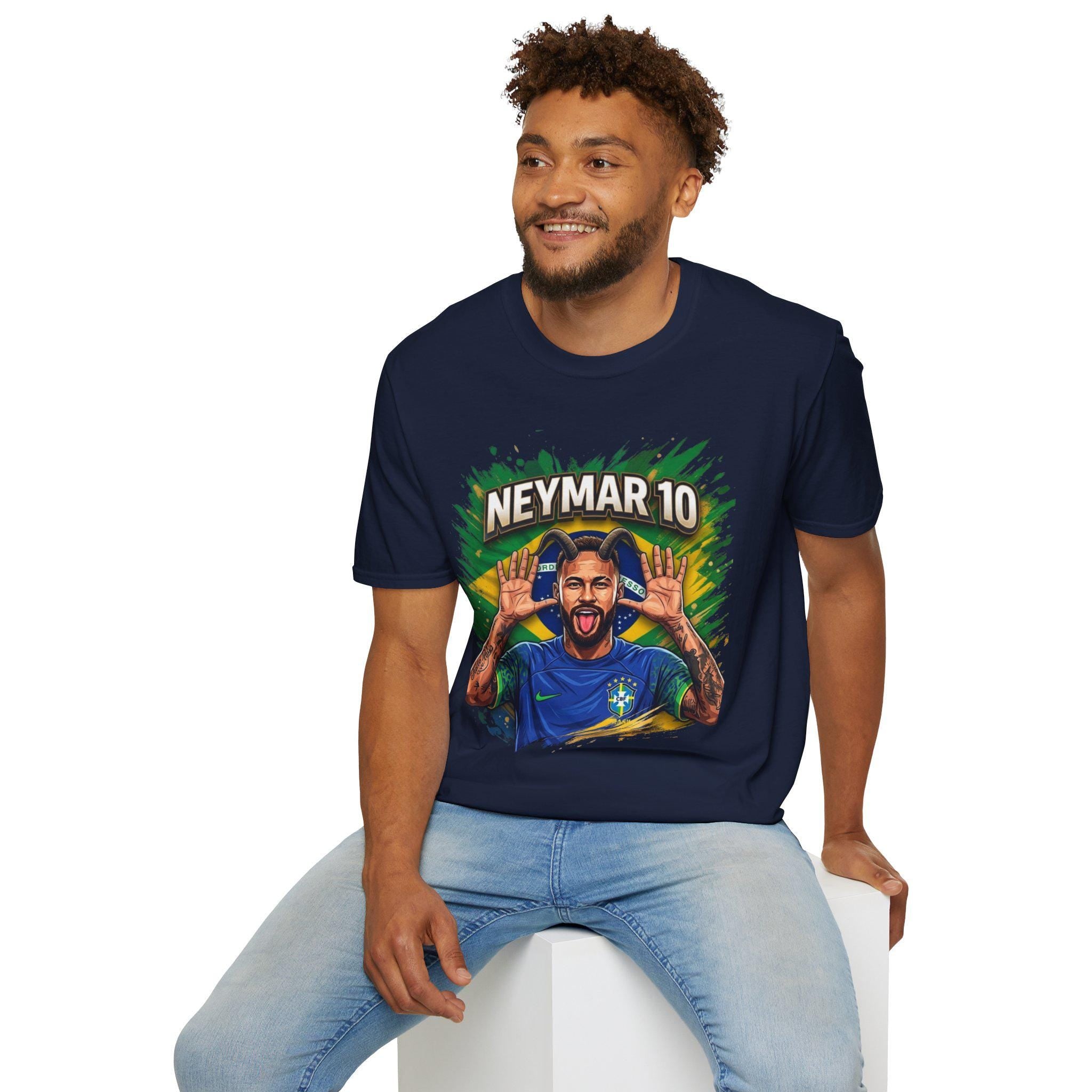 Neymar 10 Graphic T-Shirt | Brazil Football Legend Soccer Tee