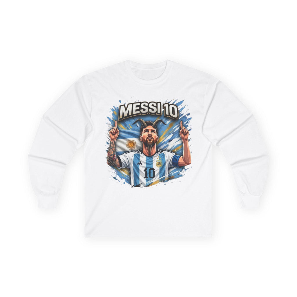 Messi 10 Argentina Soccer Player Long Sleeve Tee | Football Fan Apparel