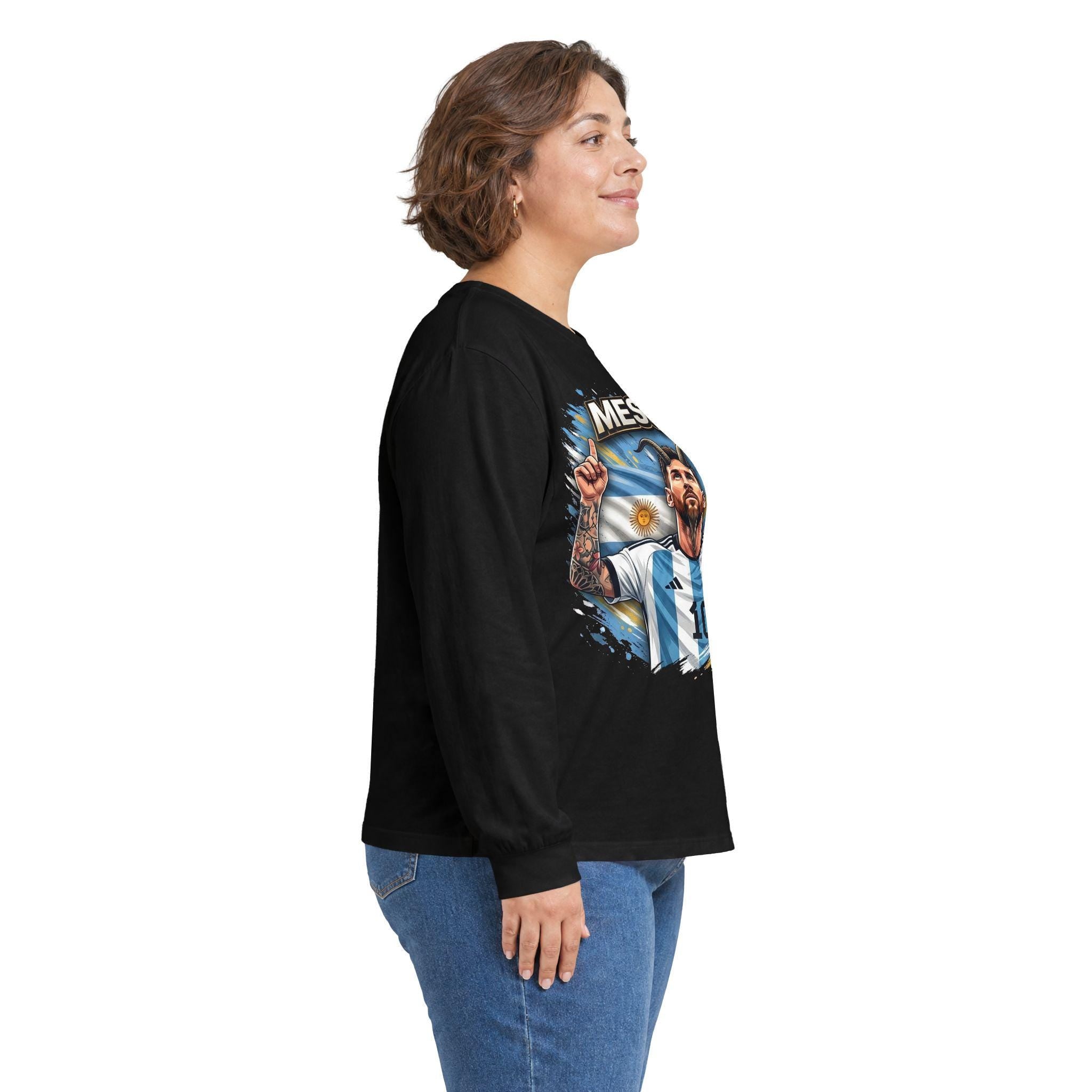 Messi 10 Argentina Soccer Player Long Sleeve Tee | Football Fan Apparel