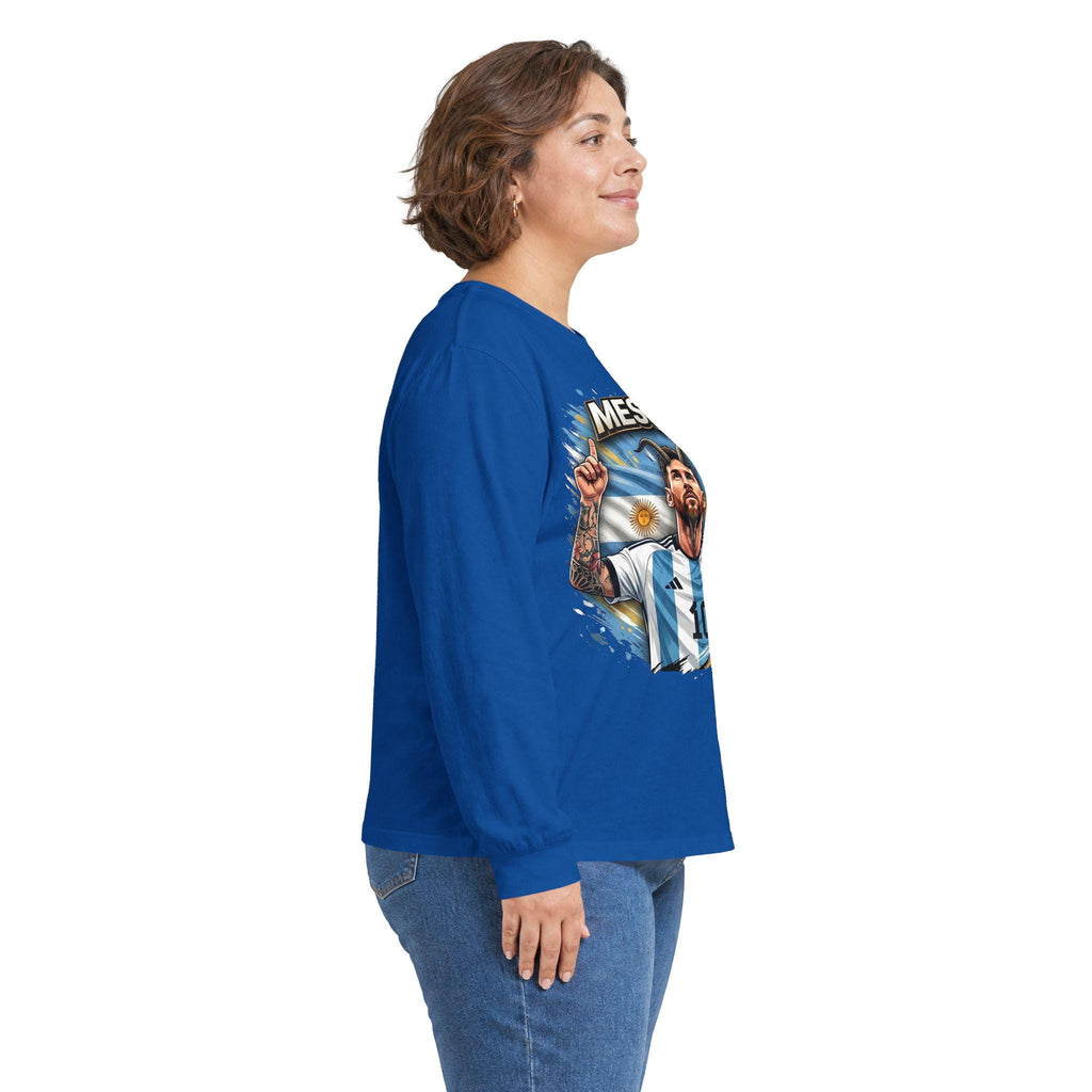 Messi 10 Argentina Soccer Player Long Sleeve Tee | Football Fan Apparel