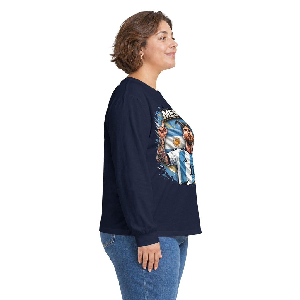 Messi 10 Argentina Soccer Player Long Sleeve Tee | Football Fan Apparel