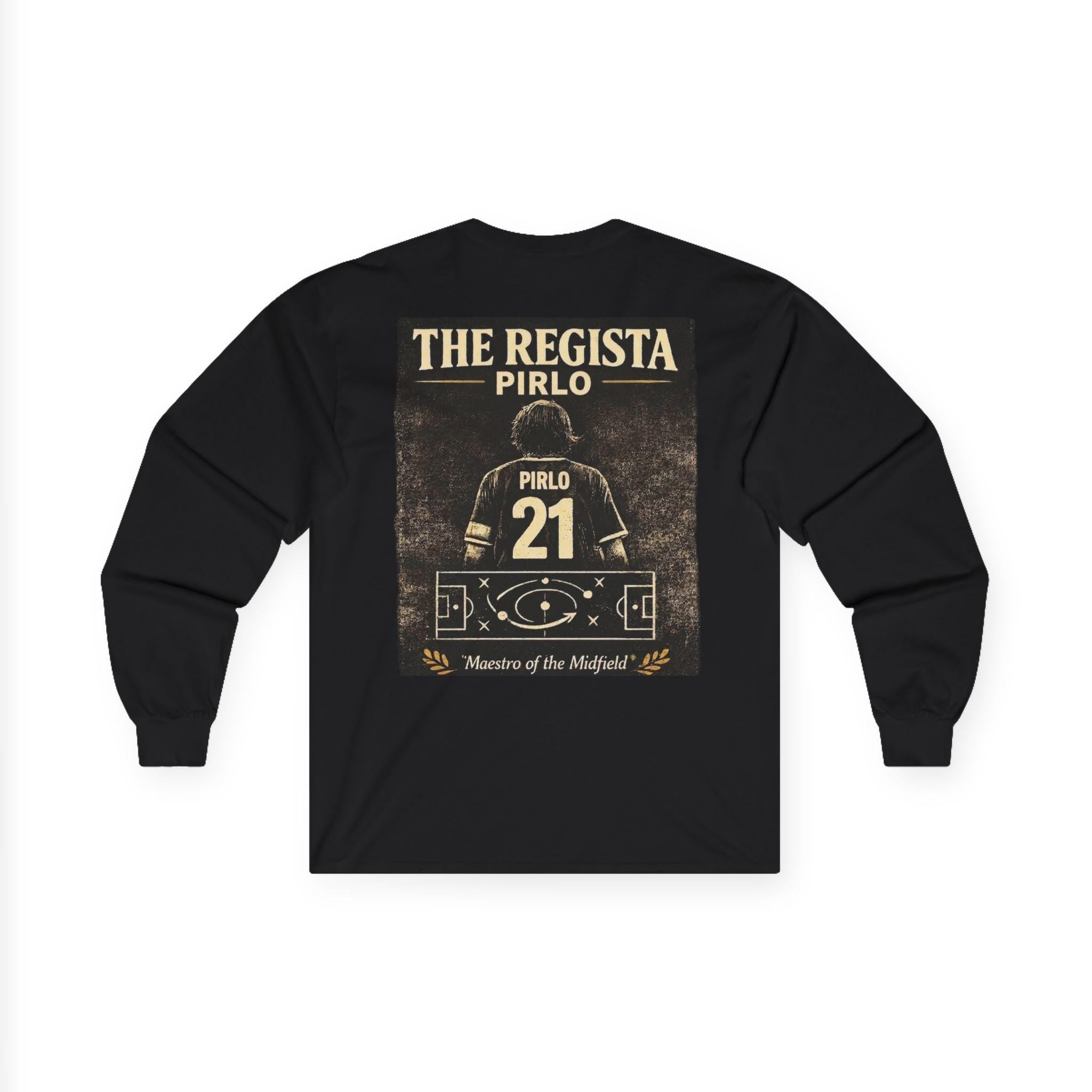 Andrea Pirlo 21 Jersey Back Print Long Sleeve Tee | Soccer Legend Fan Apparel