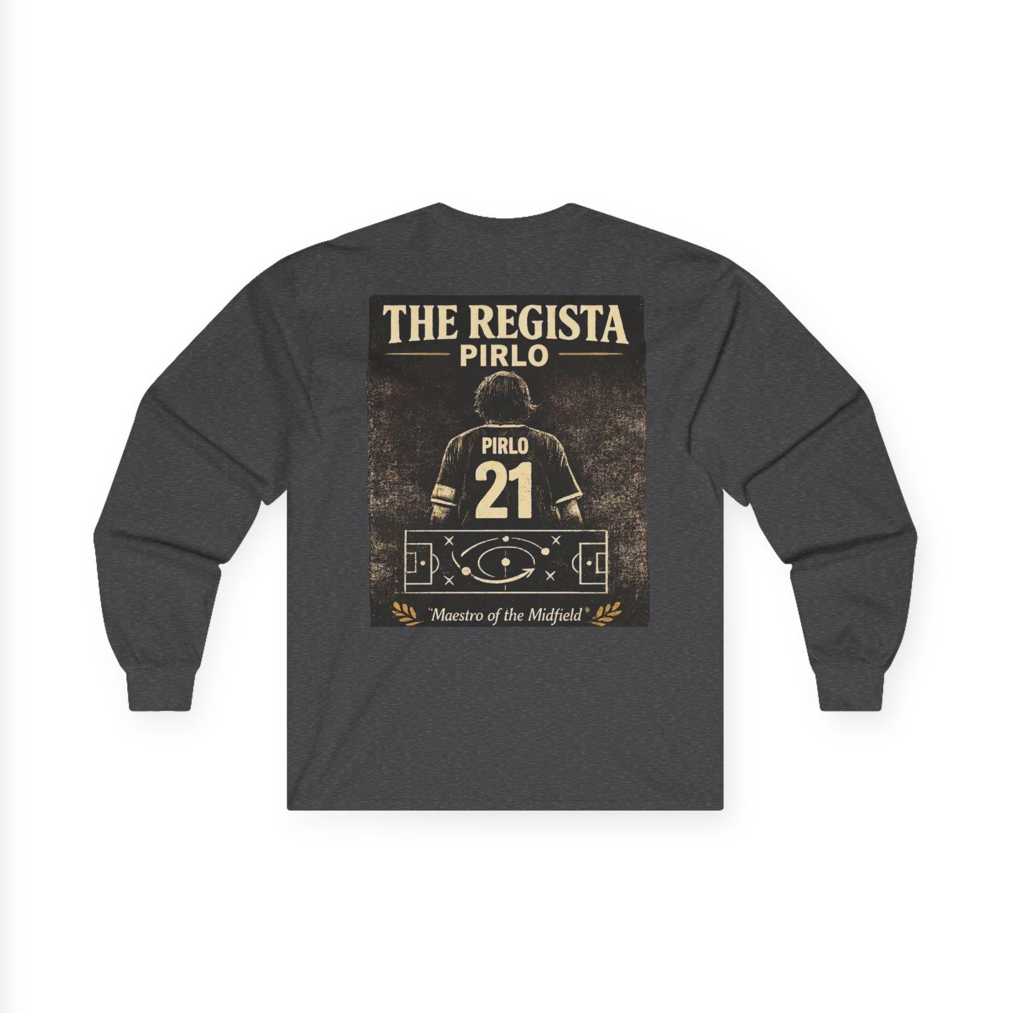 Andrea Pirlo 21 Jersey Back Print Long Sleeve Tee | Soccer Legend Fan Apparel
