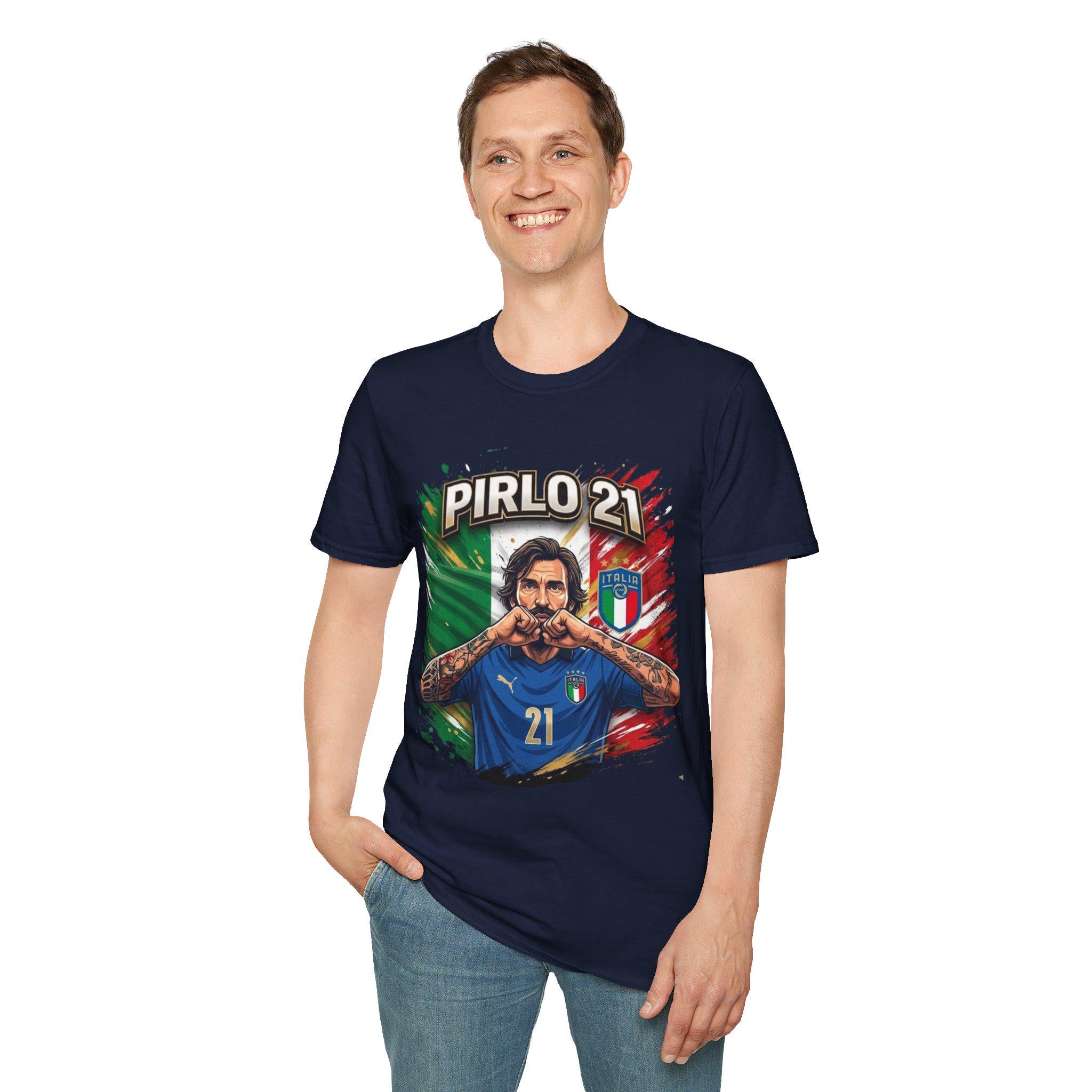Pirlo 21 Italy Football T-Shirt | Italian Soccer Legend Graphic Tee