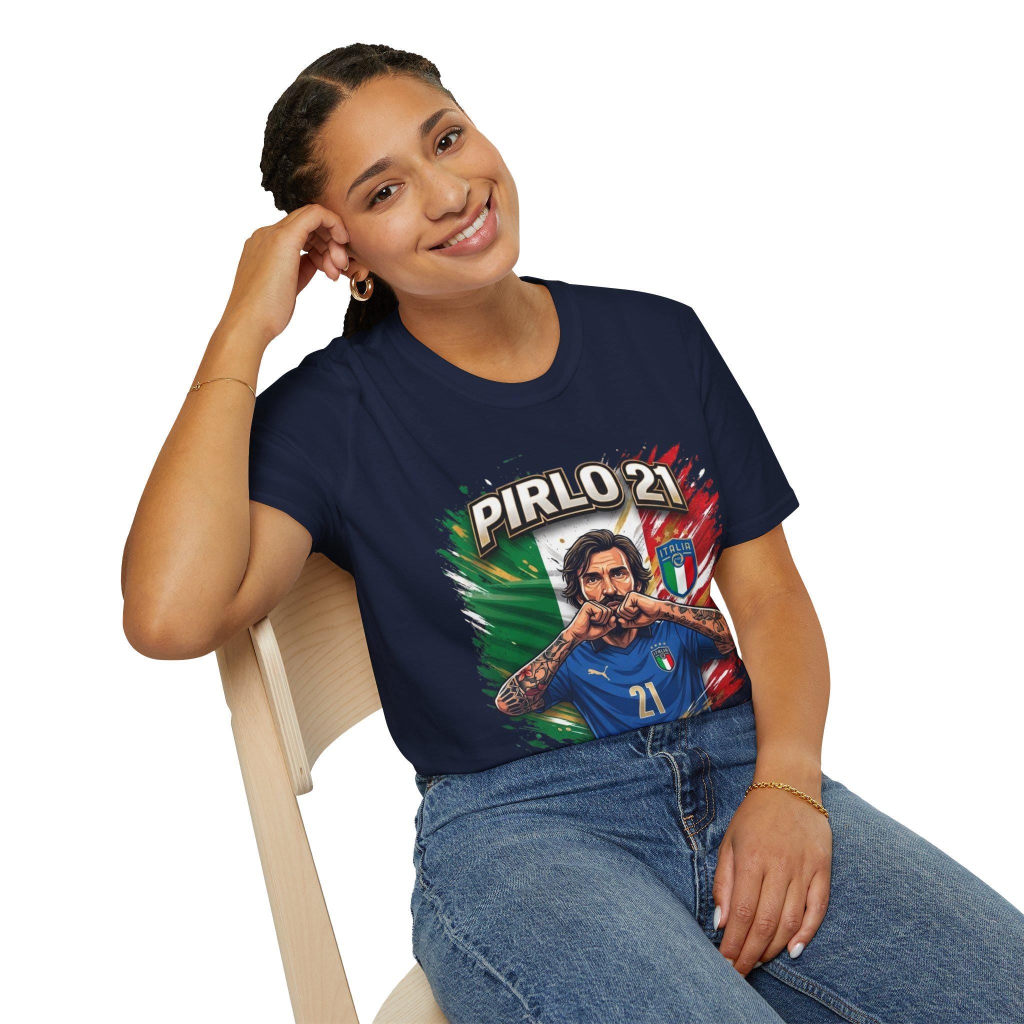 Pirlo 21 Italy Football T-Shirt | Italian Soccer Legend Graphic Tee