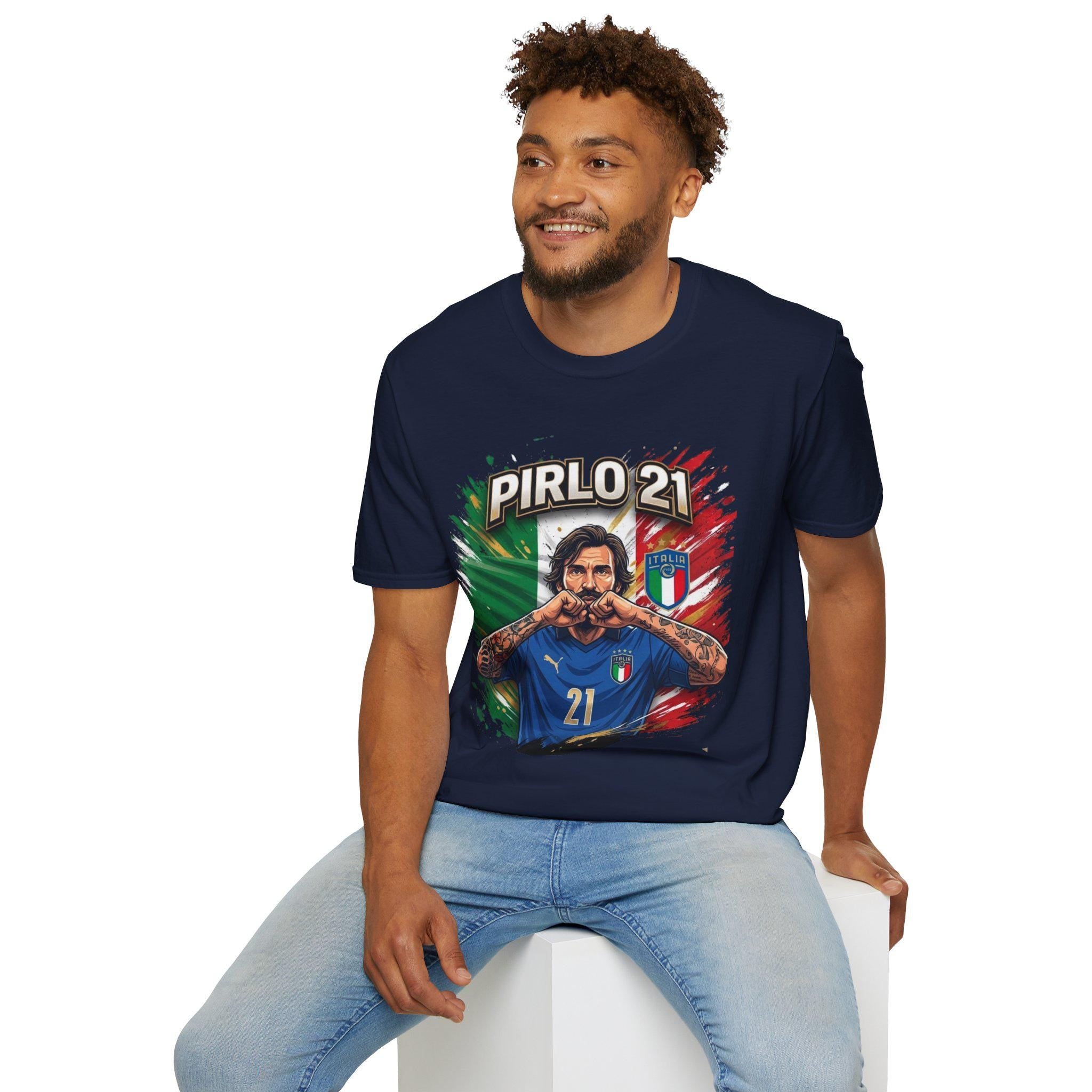 Pirlo 21 Italy Football T-Shirt | Italian Soccer Legend Graphic Tee