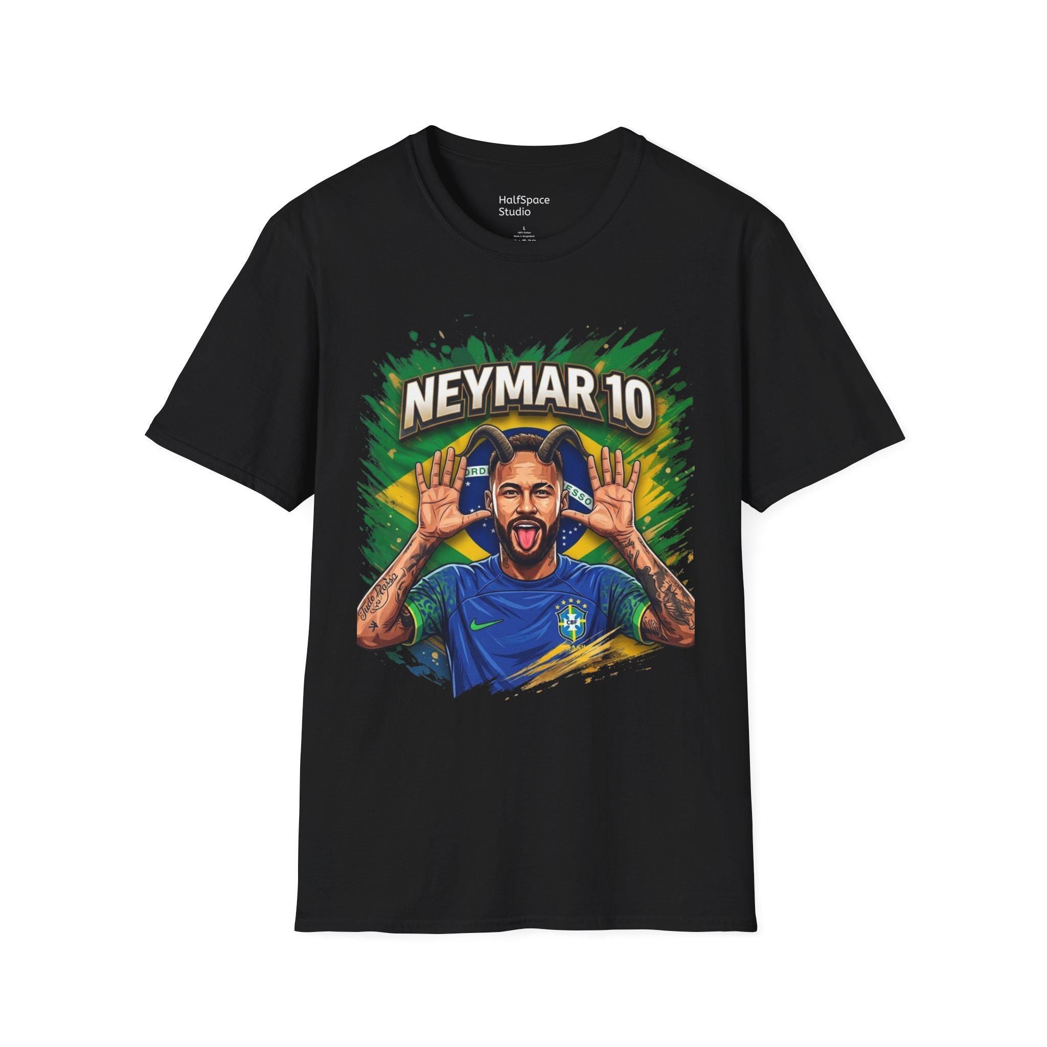 Neymar 10 Graphic T-Shirt | Brazil Football Legend Soccer Tee